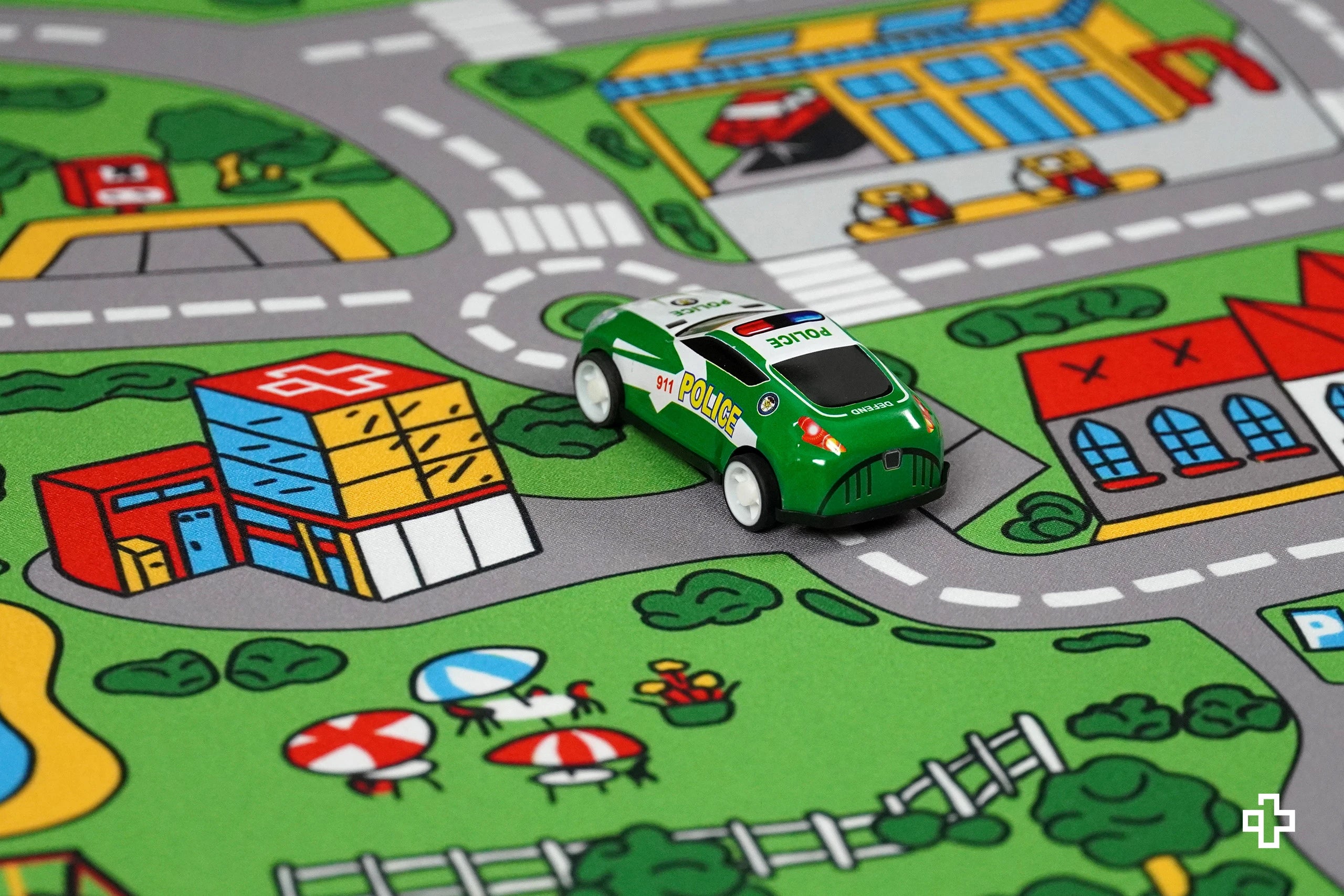 Deskmat Mousepad QwertyKey Nostalgia Busy Town 4mm margini cusute