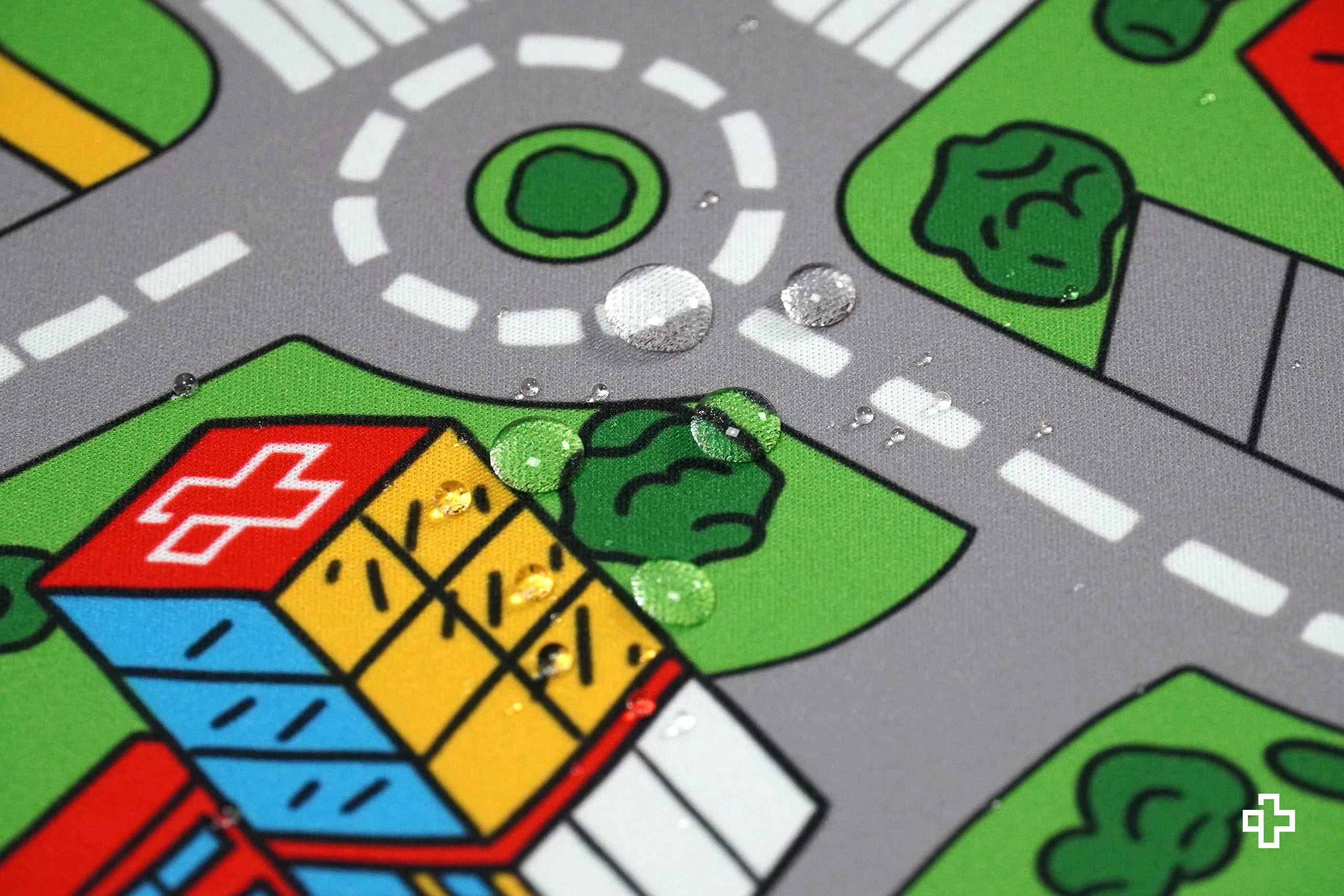 Deskmat Mousepad QwertyKey Nostalgia Busy Town 4mm margini cusute