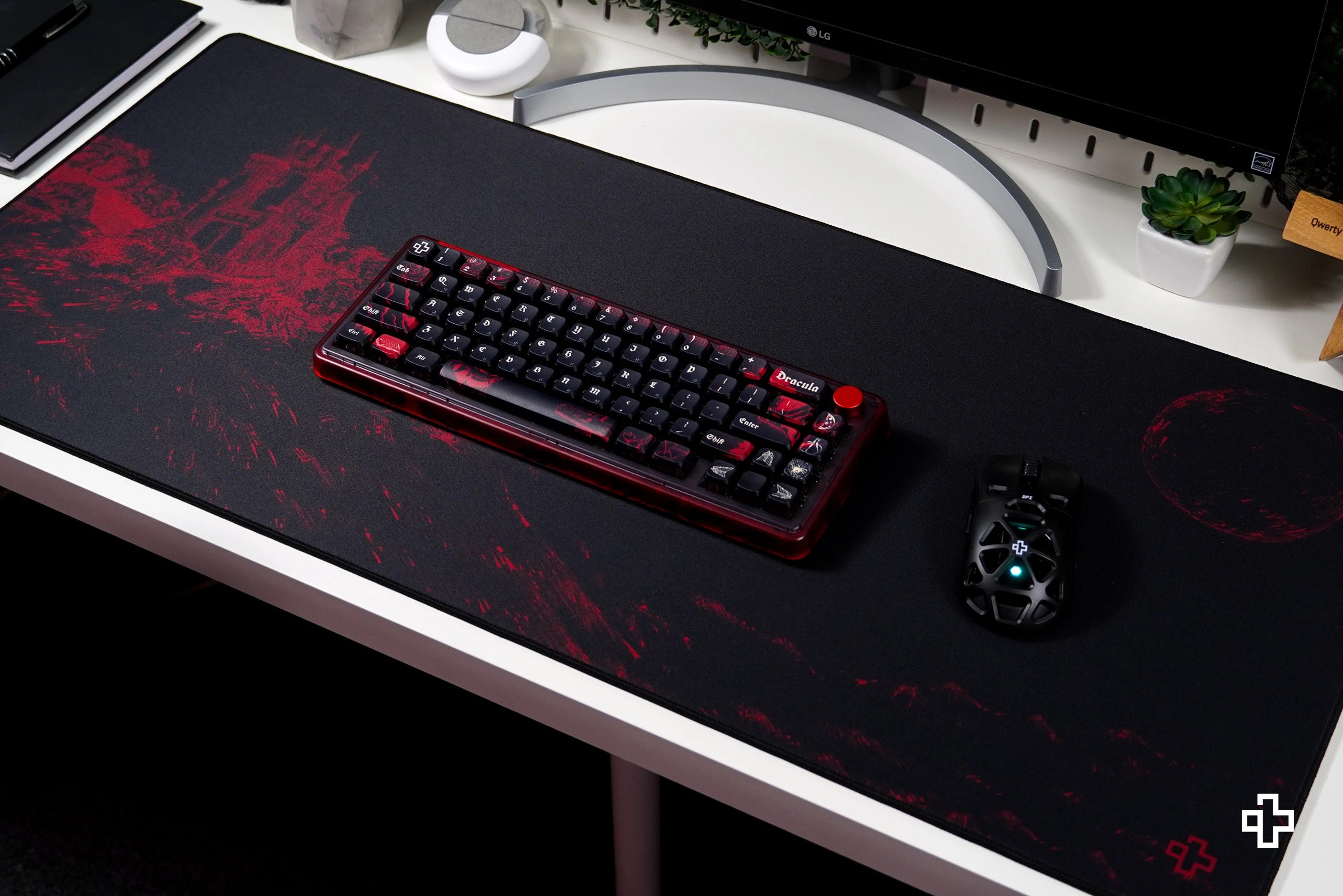 Deskmat Mousepad QwertyKey Dracula 4mm margini cusute