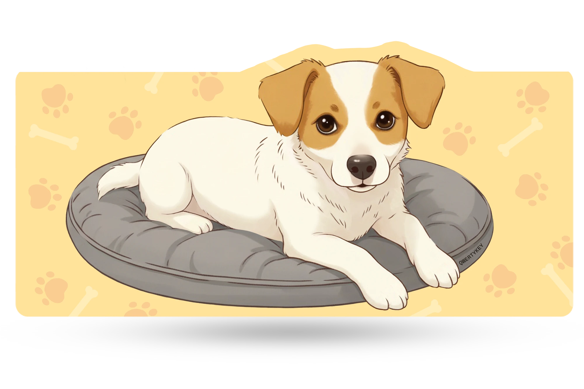 Deskmat Mousepad QwertyKey Dog Joy 4mm margini cusute