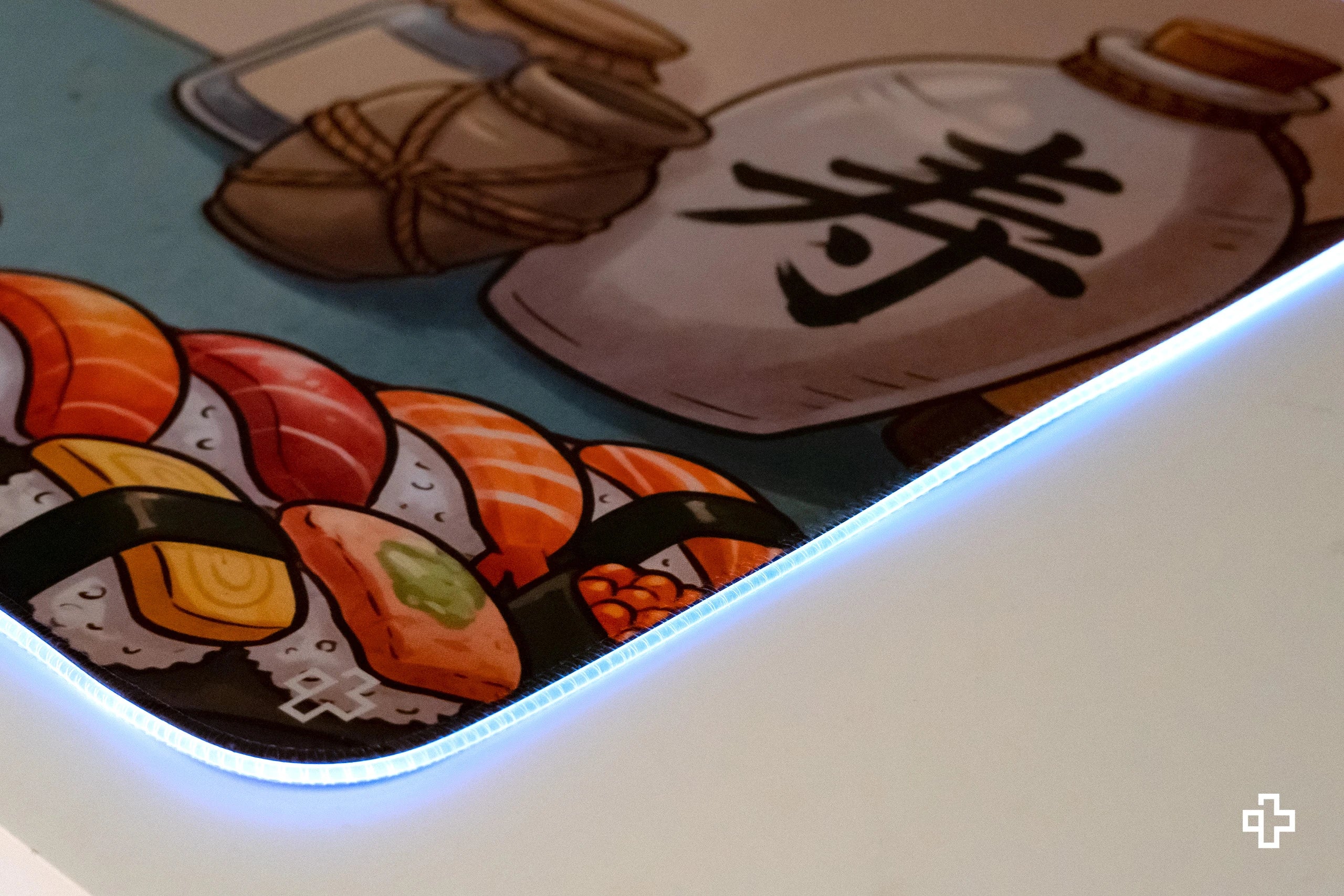 Deskmat Mousepad Lucky Neko Ramen RGB 4mm margini cusute