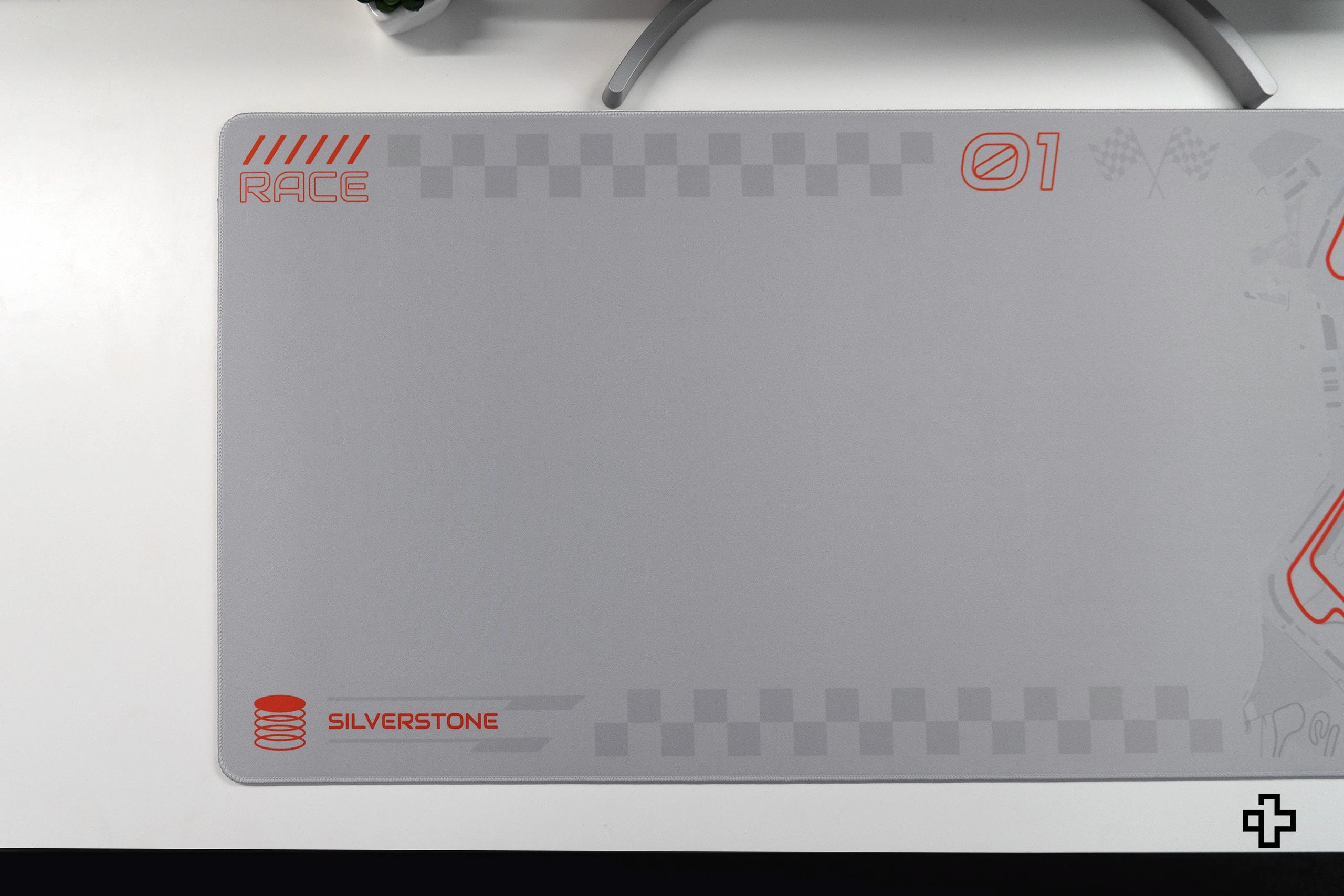 Deskmat Mousepad Formula Silver Circuit 4mm margini cusute