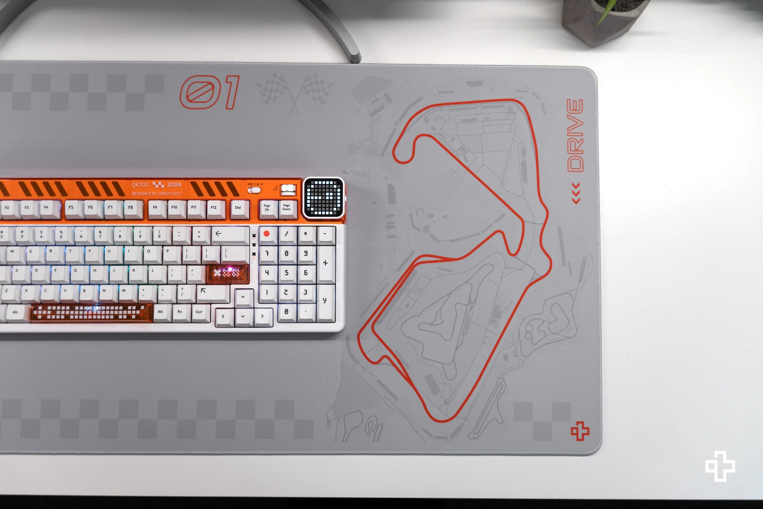Deskmat Mousepad Formula Silver Circuit 4mm margini cusute