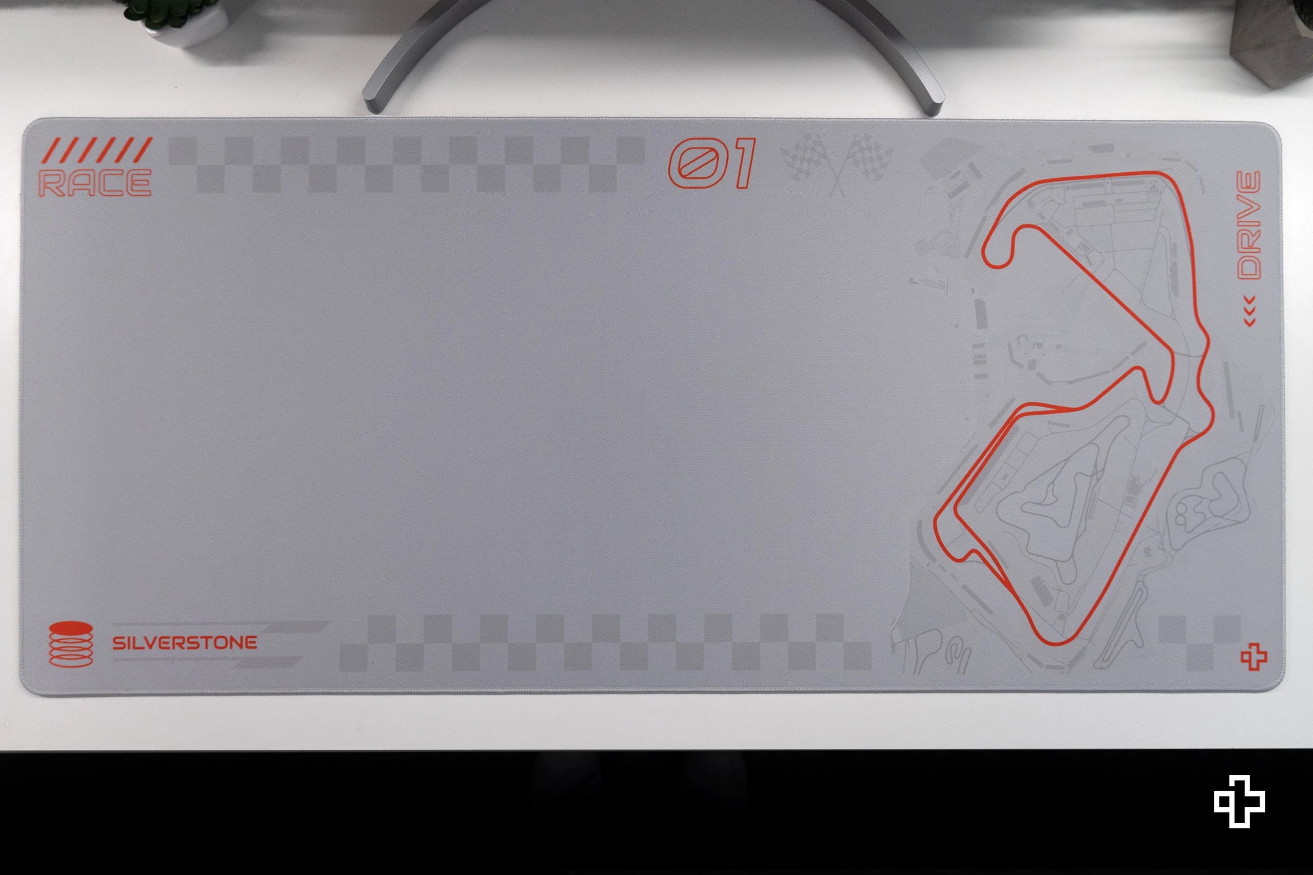 Deskmat Mousepad Formula Silver Circuit 4mm margini cusute