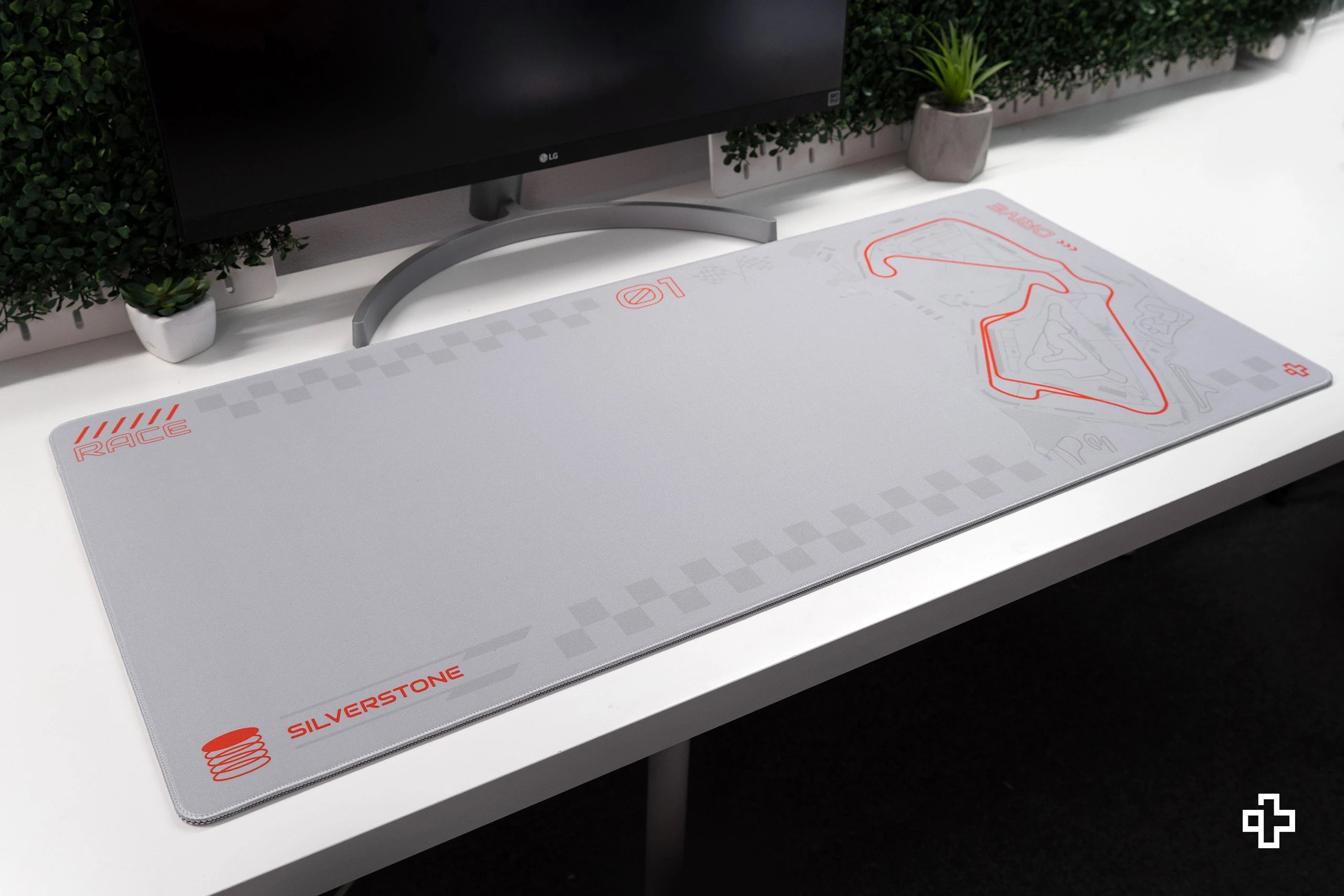 Deskmat Mousepad Formula Silver Circuit 4mm margini cusute