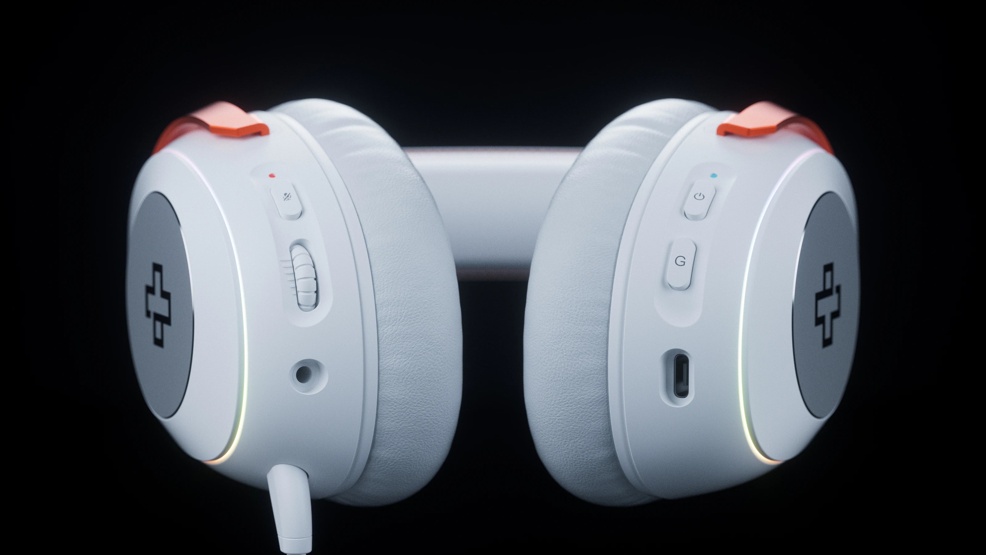 Casti gaming wireless QwertyKey Pulse Albe, Trio Mode, RGB, Software, Microfon cu functie de Noise Canceling cu AI