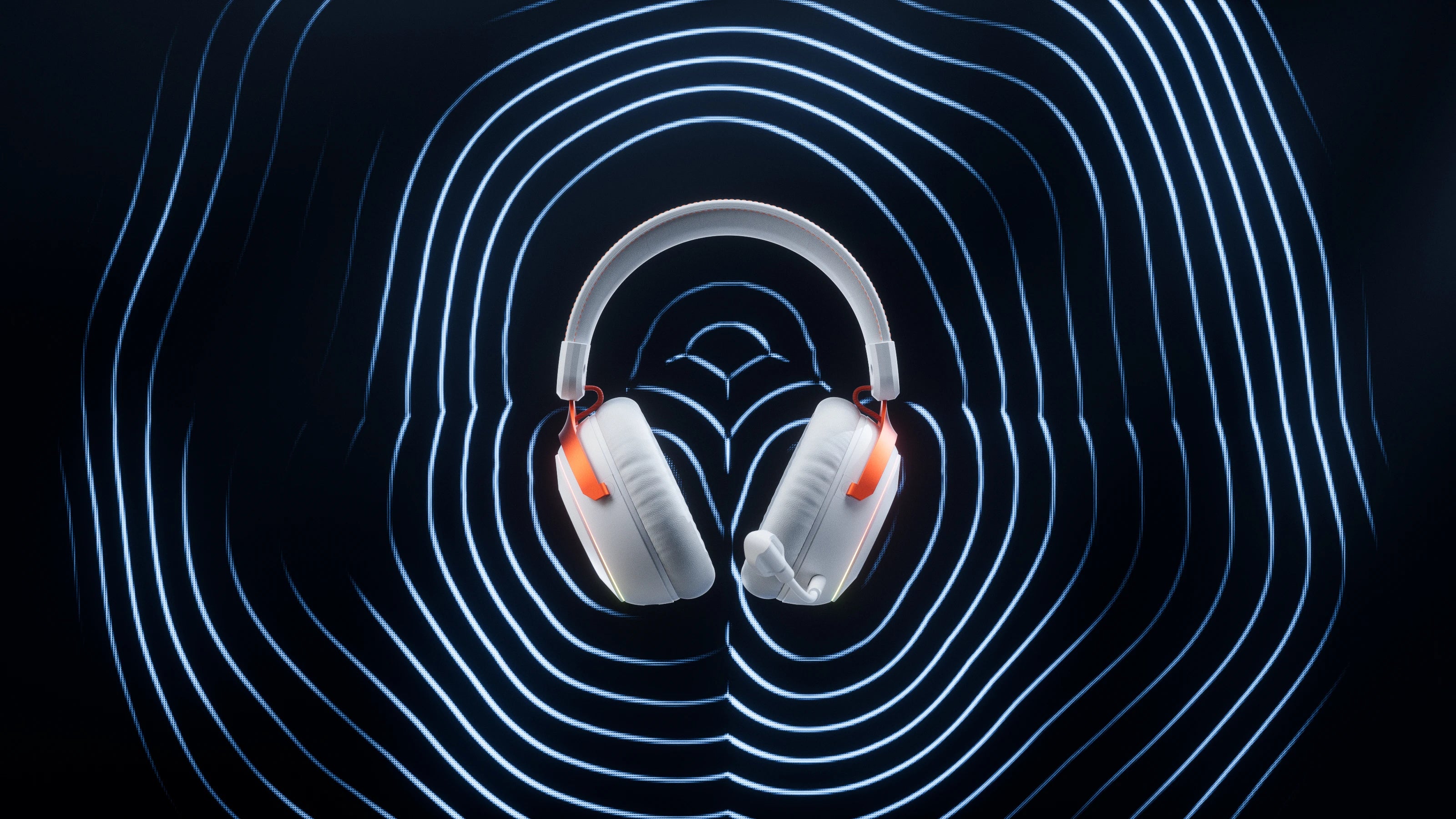 Casti gaming wireless QwertyKey Pulse Albe, Trio Mode, RGB, Software, Microfon cu functie de Noise Canceling cu AI