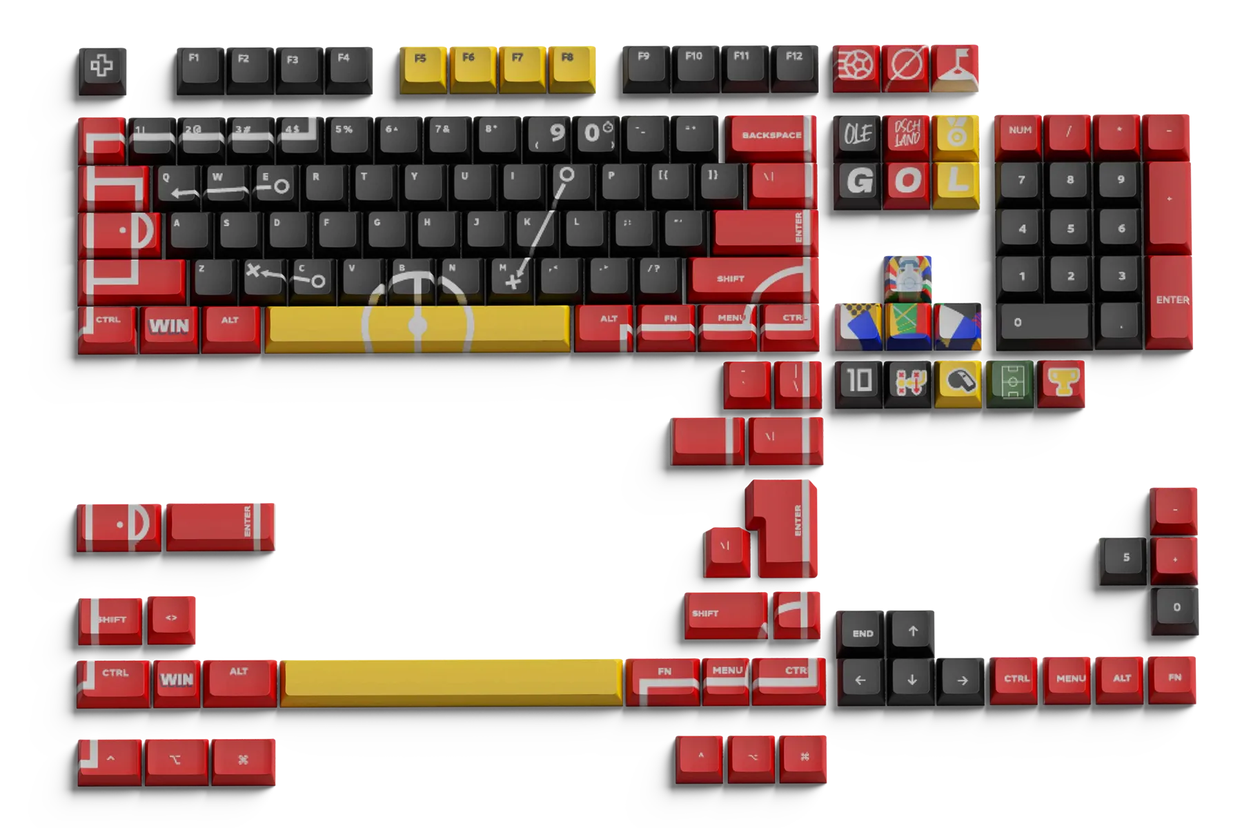 Set taste QwertyKey Euro 2024 Germania Profil XDA Material PBT