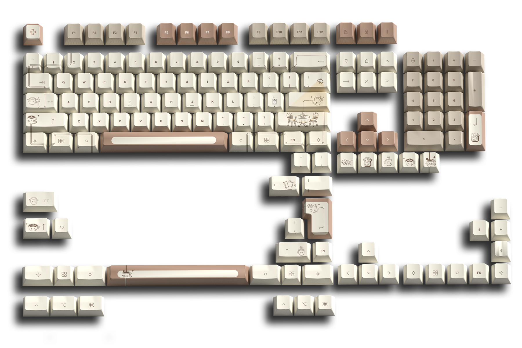 Set taste QwertyKey Coffee Dye Sub Profil Cherry