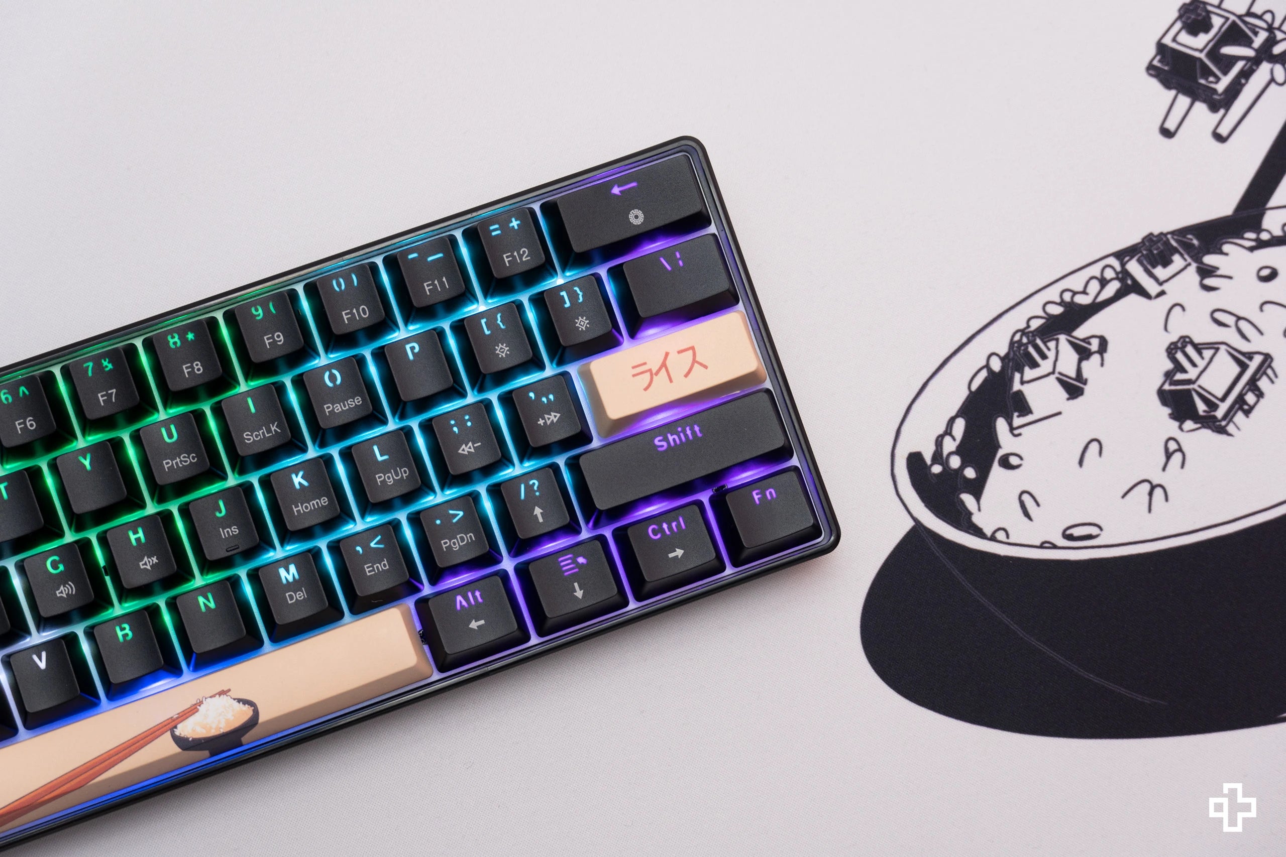 QwertyKey Rice V2 Neagra Hotswap Tastatura Mecanica Gaming