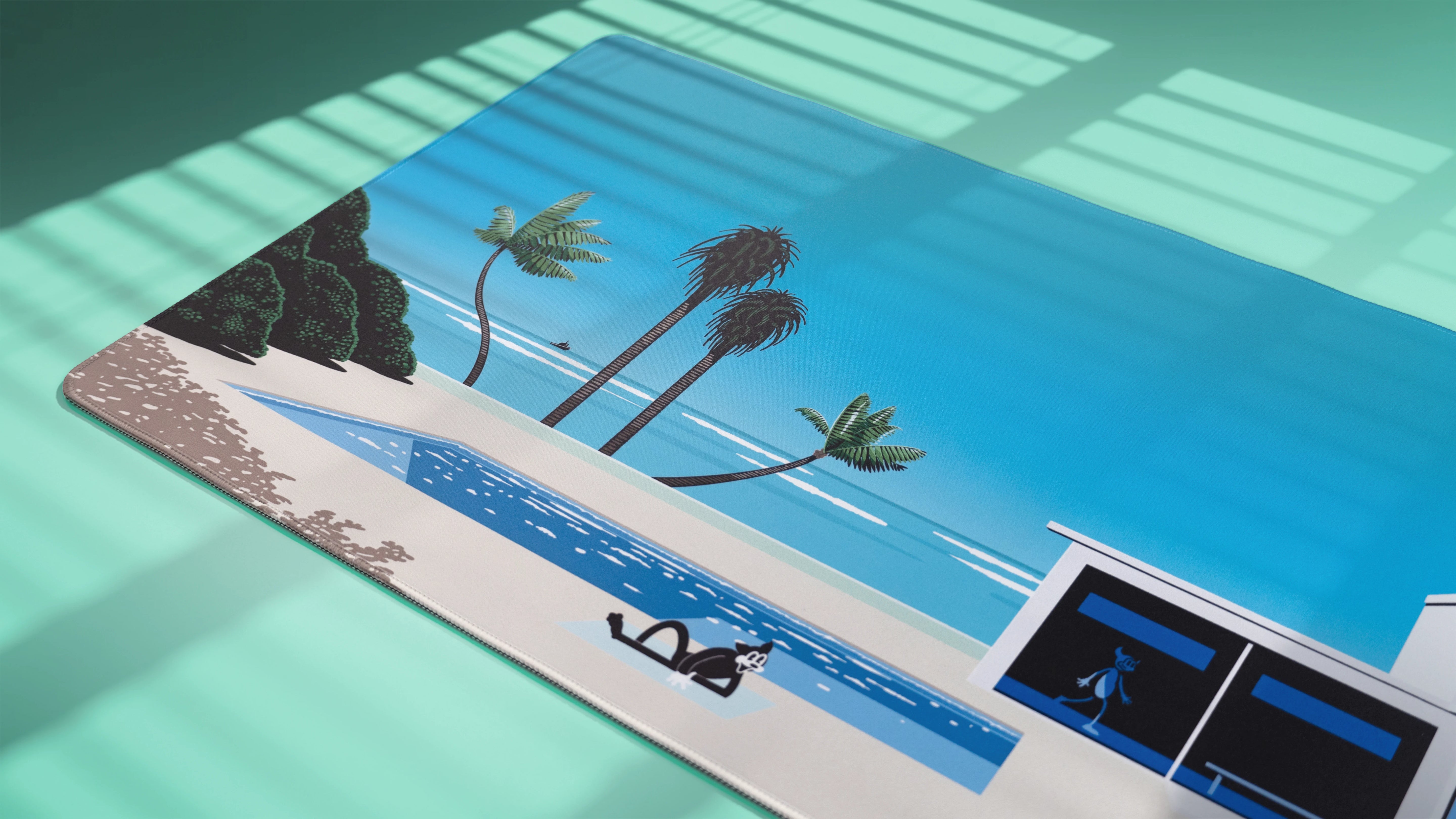 Deskmat Mousepad QwertyKey A Rubre Summer Waterproof, Margini Cusute, Grosime 4mm, Spate Cauciucat