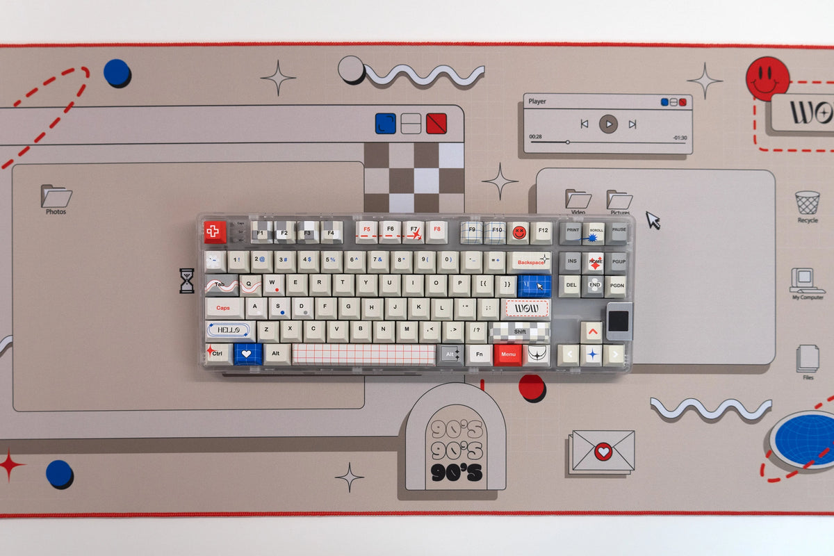 Set taste QwertyKey Retro Dye Sub Profil Cherry
