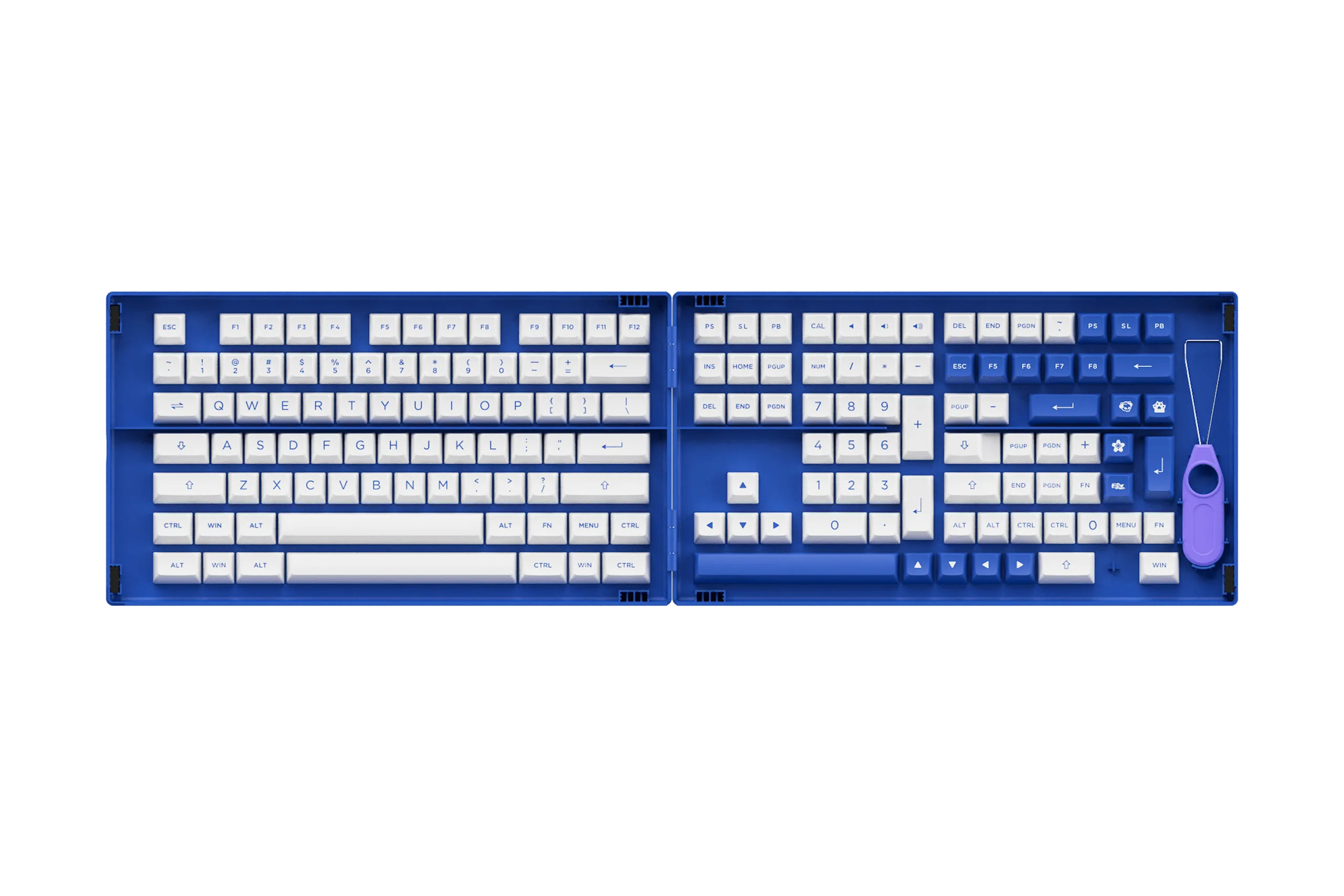 Set Taste Blue On White Akko PBT Double Shot Profil ASA