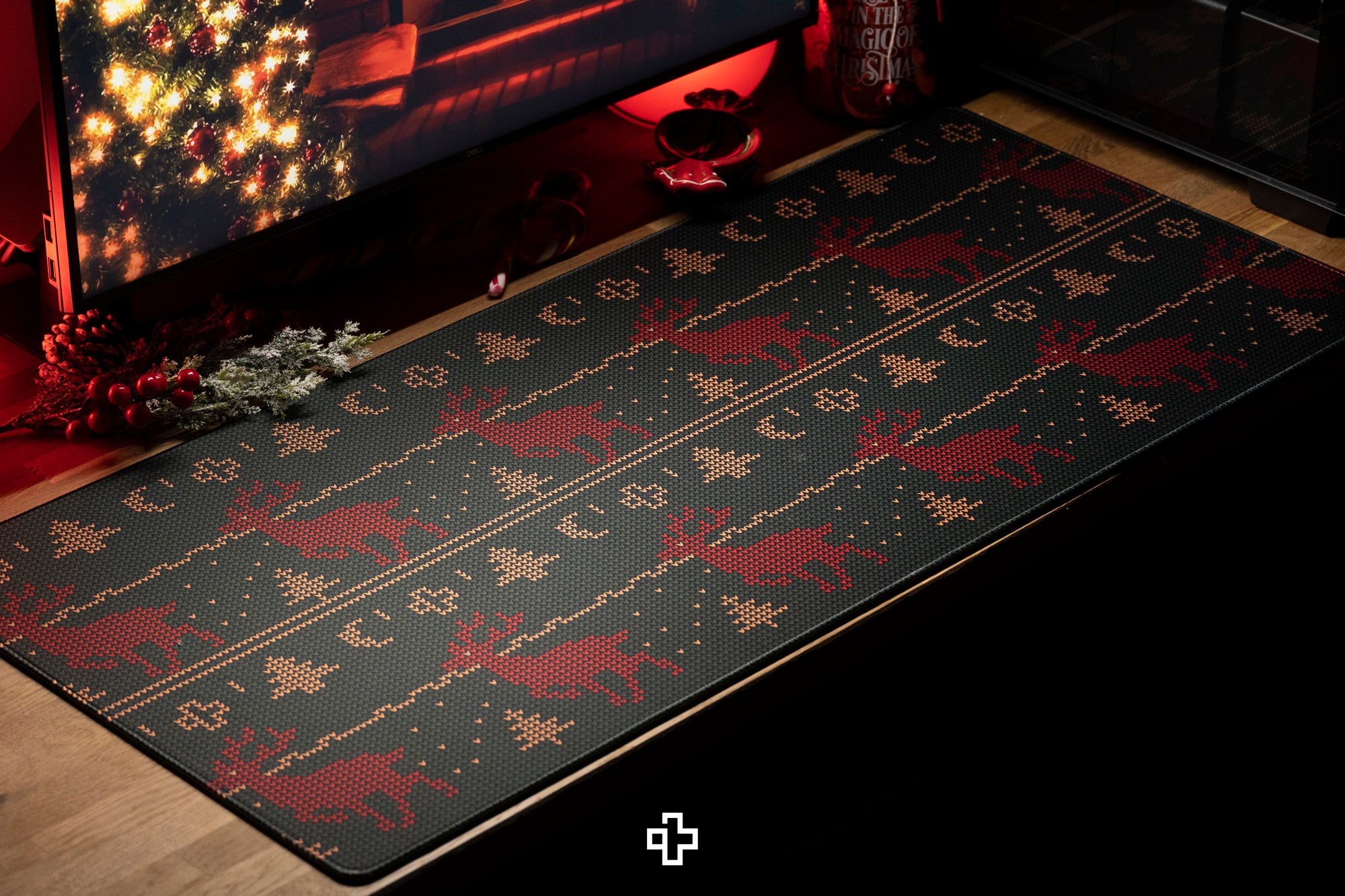 Deskmat Mousepad QwertyKey Christmas 4mm margini cusute