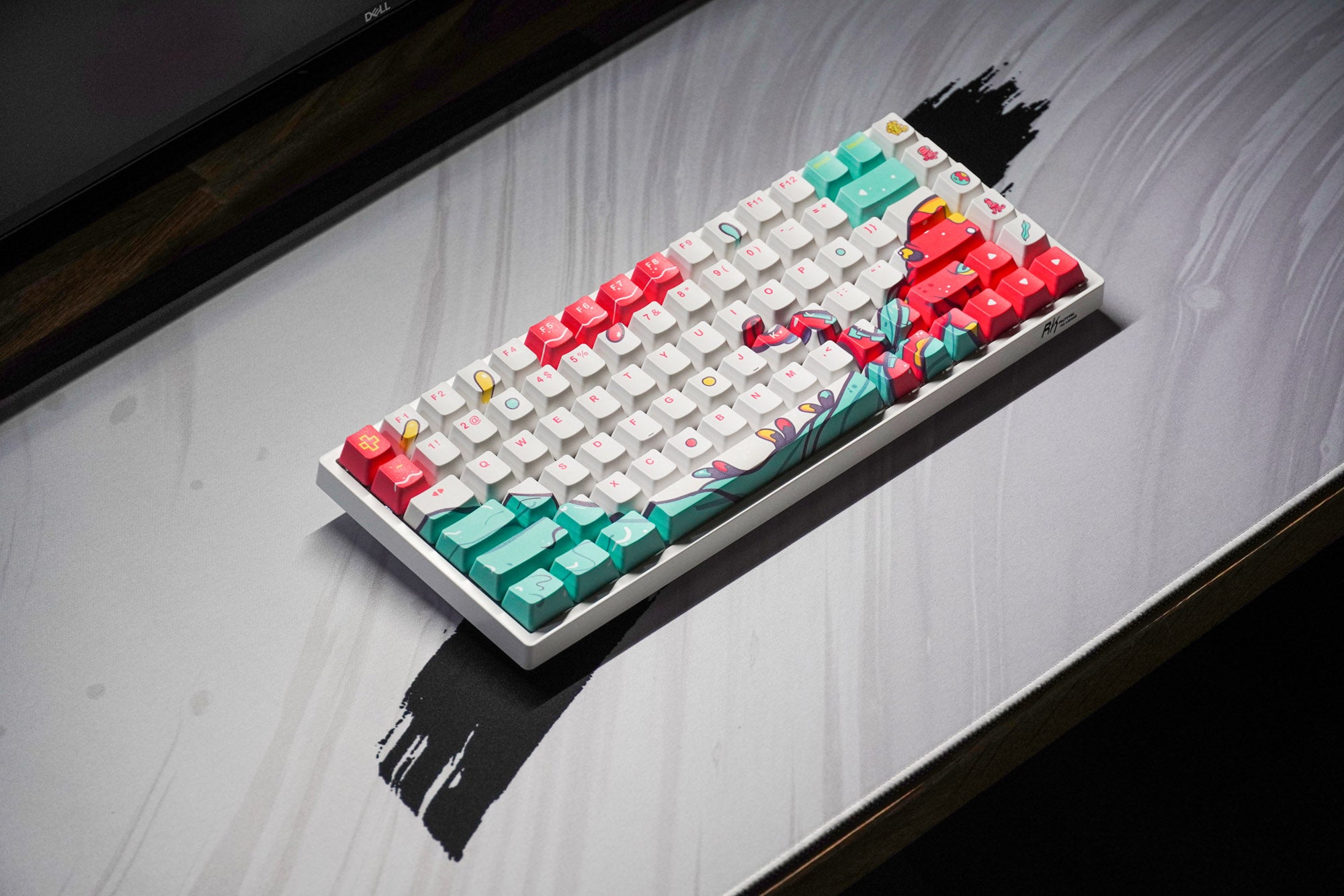 Set taste QwertyKey Octopus White Profil OEM Material PBT - QwertyKey