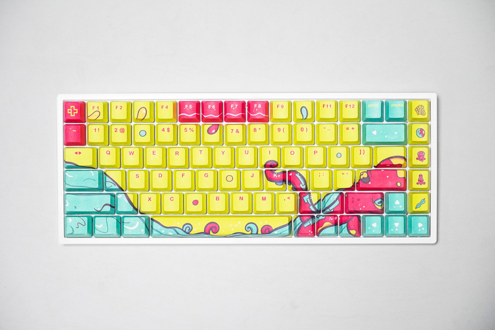 Set taste QwertyKey Octopus Yellow Profil OEM Material PBT - QwertyKey