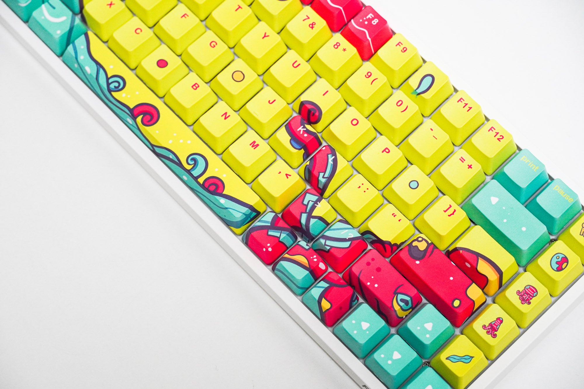 Set taste QwertyKey Octopus Yellow Profil OEM Material PBT - QwertyKey