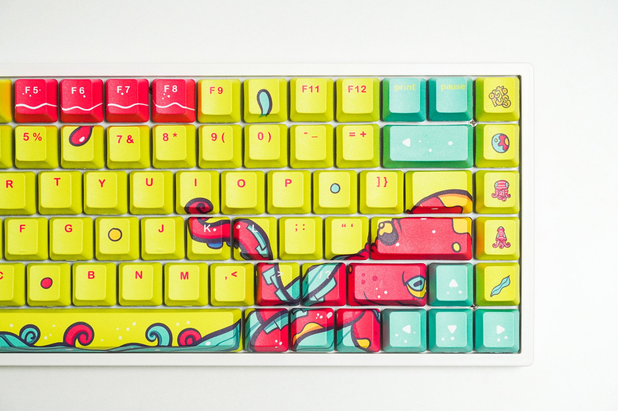 Set taste QwertyKey Octopus Yellow Profil OEM Material PBT - QwertyKey