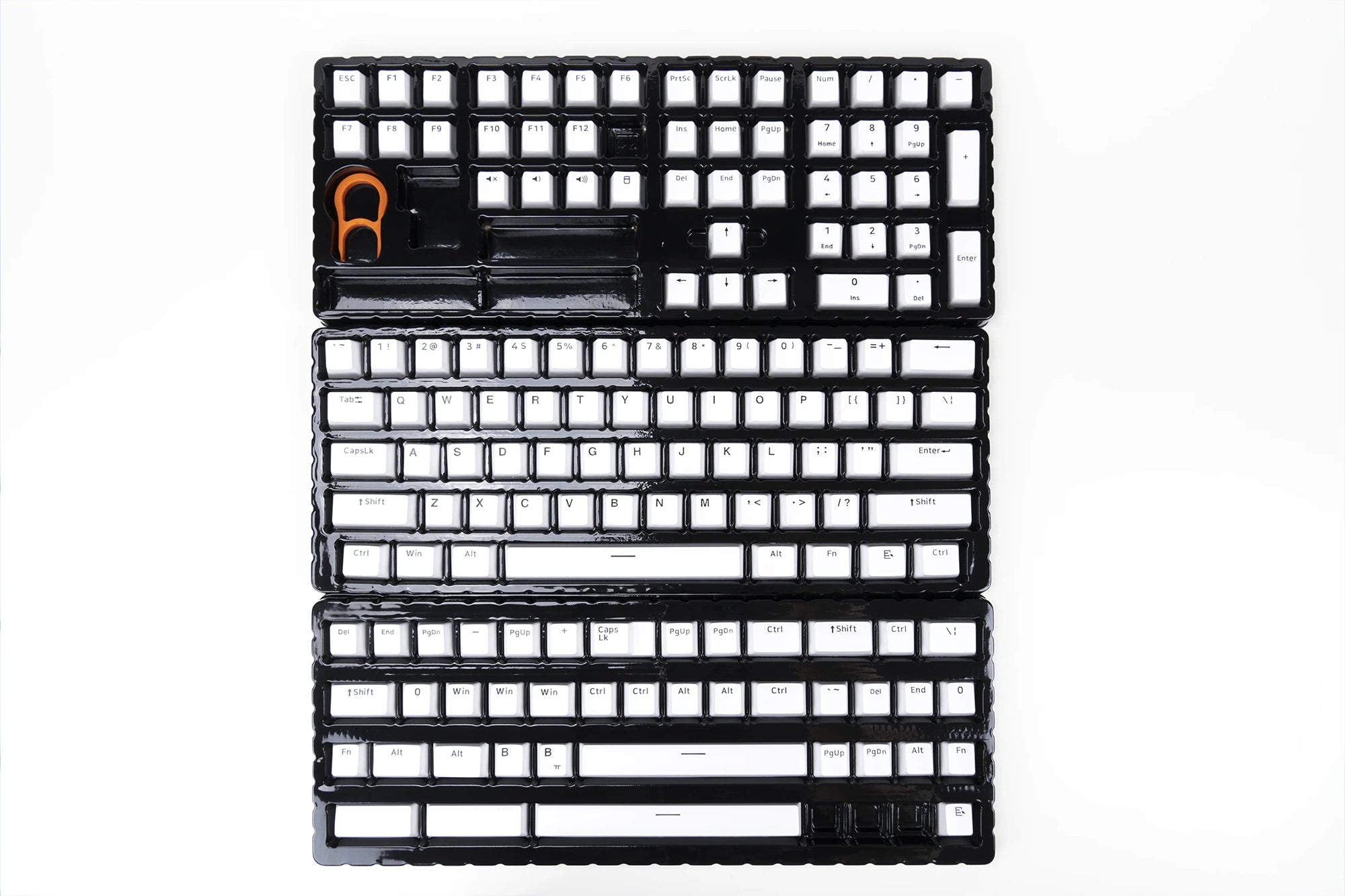 Set taste QwertyKey BoW V2 Black on White PBT Double Shot Profil OEM