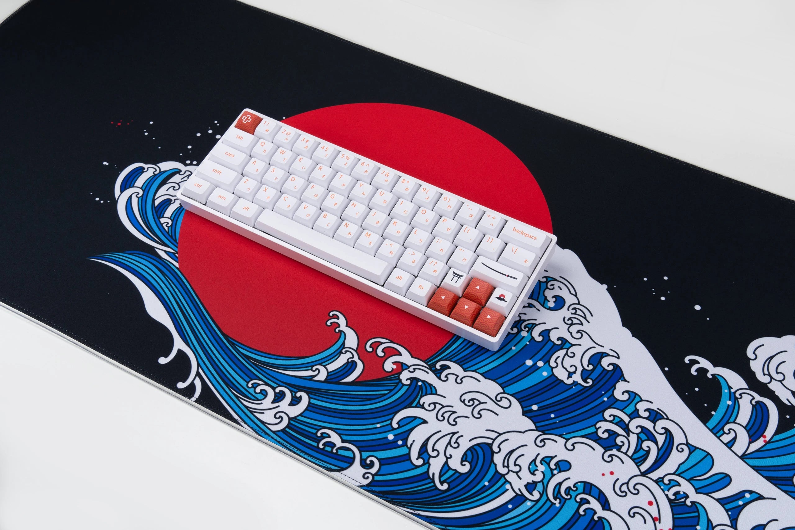 Deskmat Mousepad QwertyKey RGB JapanWave 4mm margini cusute