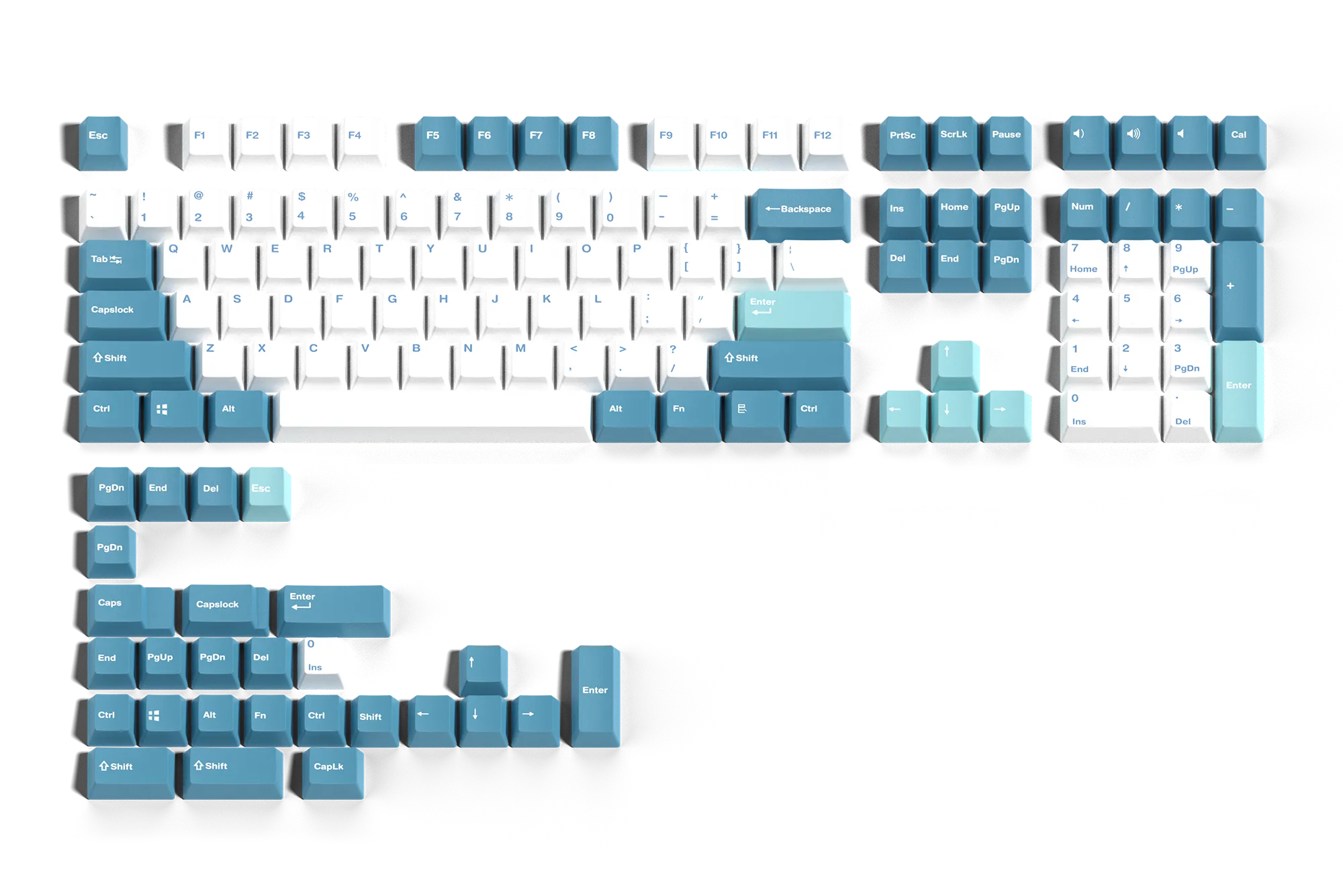 Set taste QwertyKey Iceberg PBT Double Shot Profil OEM