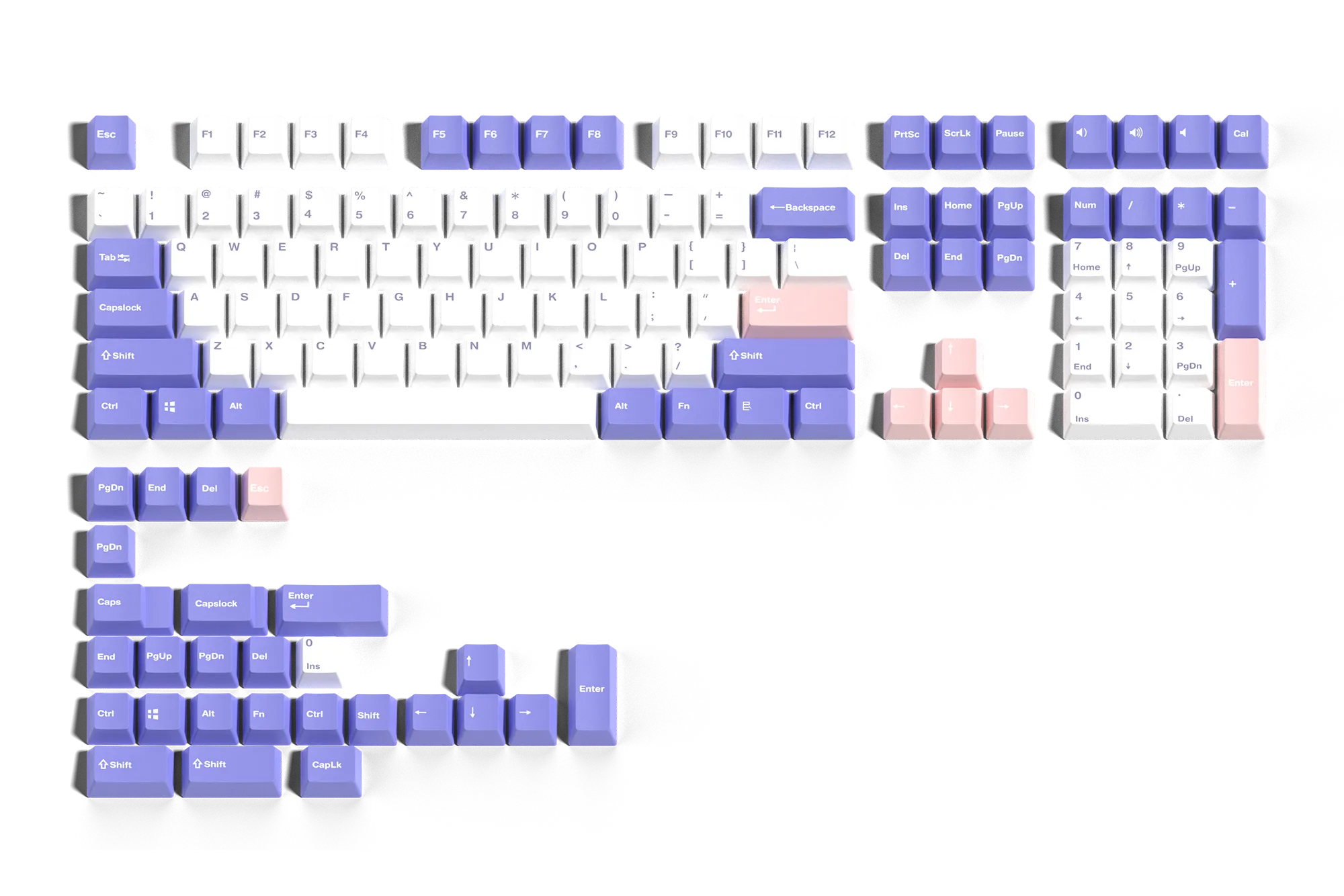 Set taste QwertyKey Violet PBT Double Shot Profil OEM