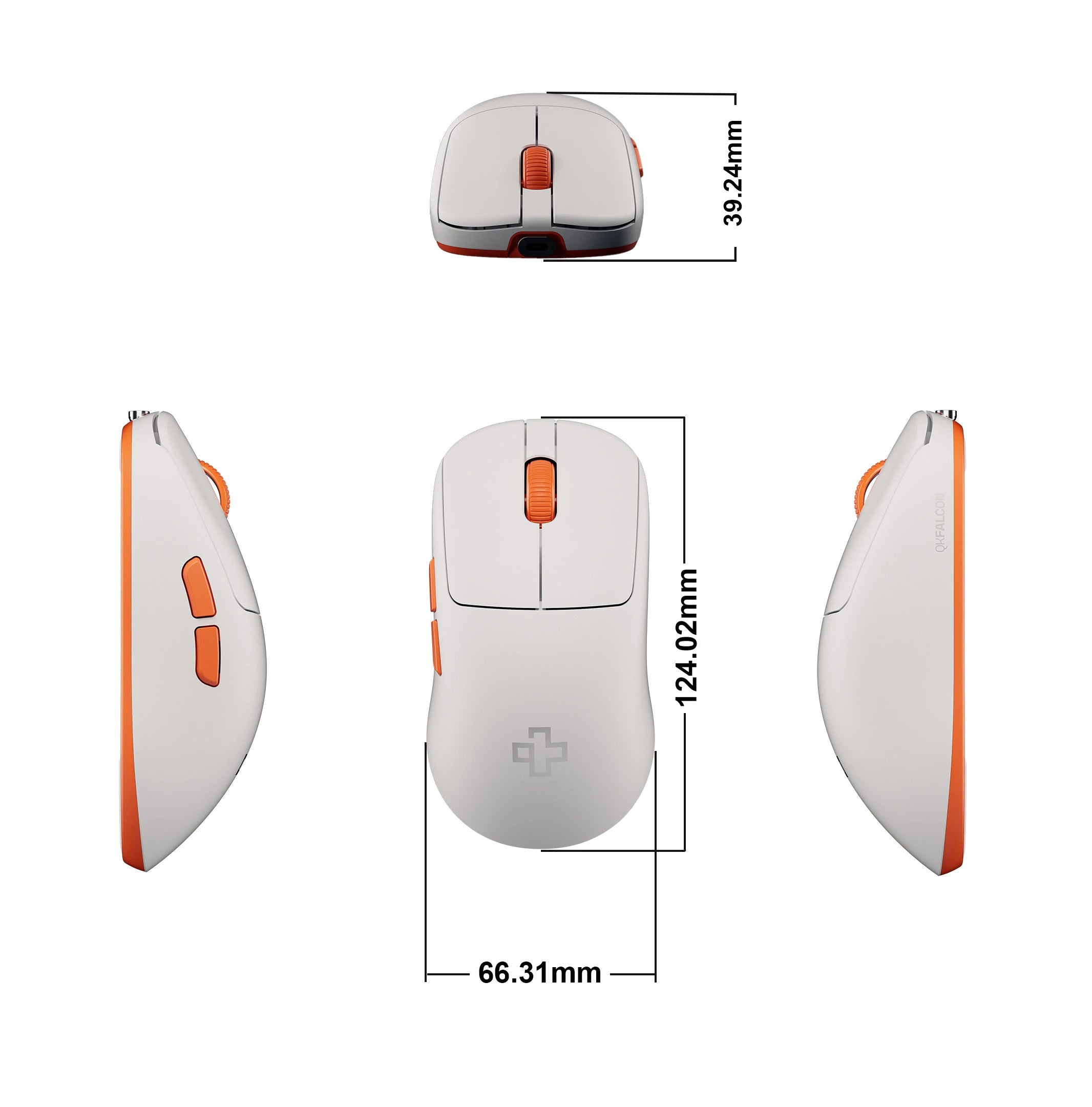 Mouse Gaming QwertyKey Falcon Alb 8K, 30.000 DPI, Bluetooth Wireless Trio Mode, Pixart 3950