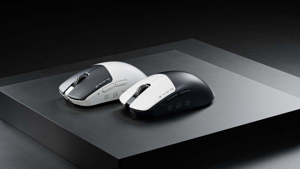 Mouse Gaming Qwertykey Falcon Pro 8K Alb - 60.000 DPI, Bluetooth Wireless Trio Mode, Pixart 3950