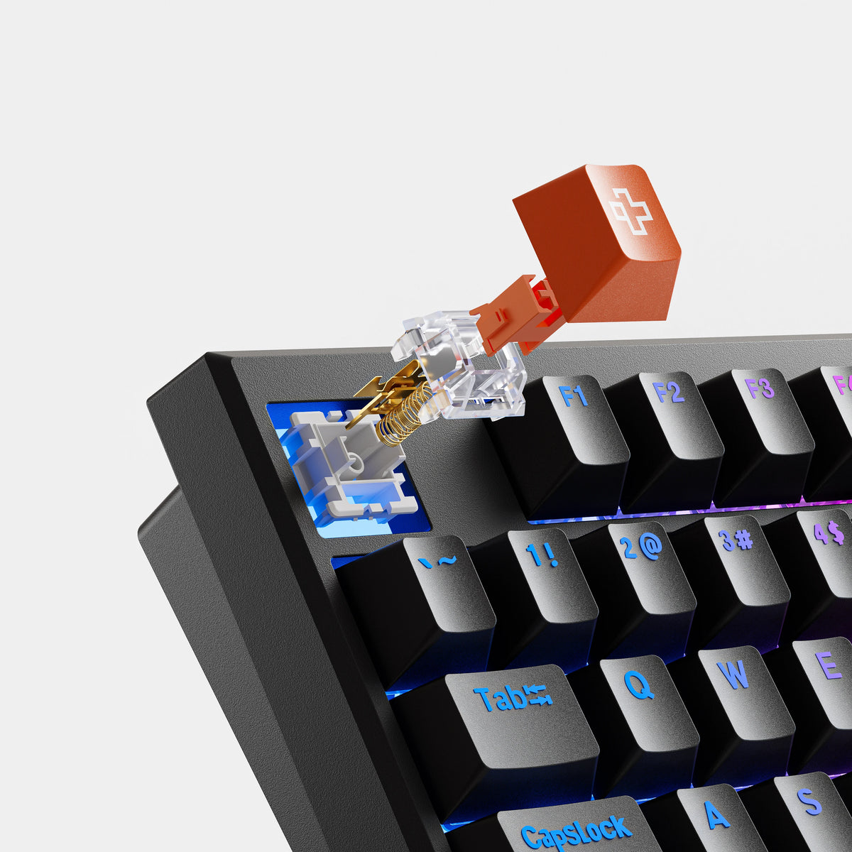 QwertyKey H100 Pro V2 Neagră – Tastatură Mecanică Gaming Wireless, Hotswap, Gasket, Full RGB