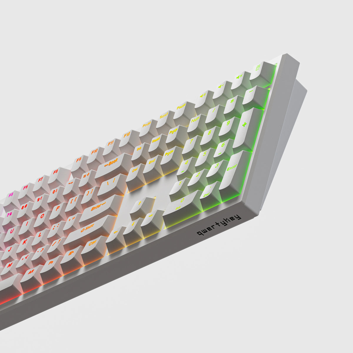 QwertyKey H100 Pro V2 Albă – Tastatură Mecanică Gaming Wireless, Hotswap, Gasket, Full RGB