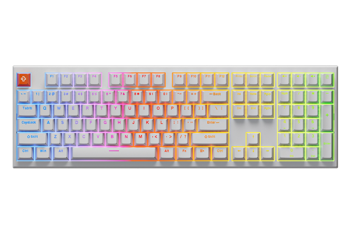 QwertyKey H100 Pro V2 Albă – Tastatură Mecanică Gaming Wireless, Hotswap, Gasket, Full RGB