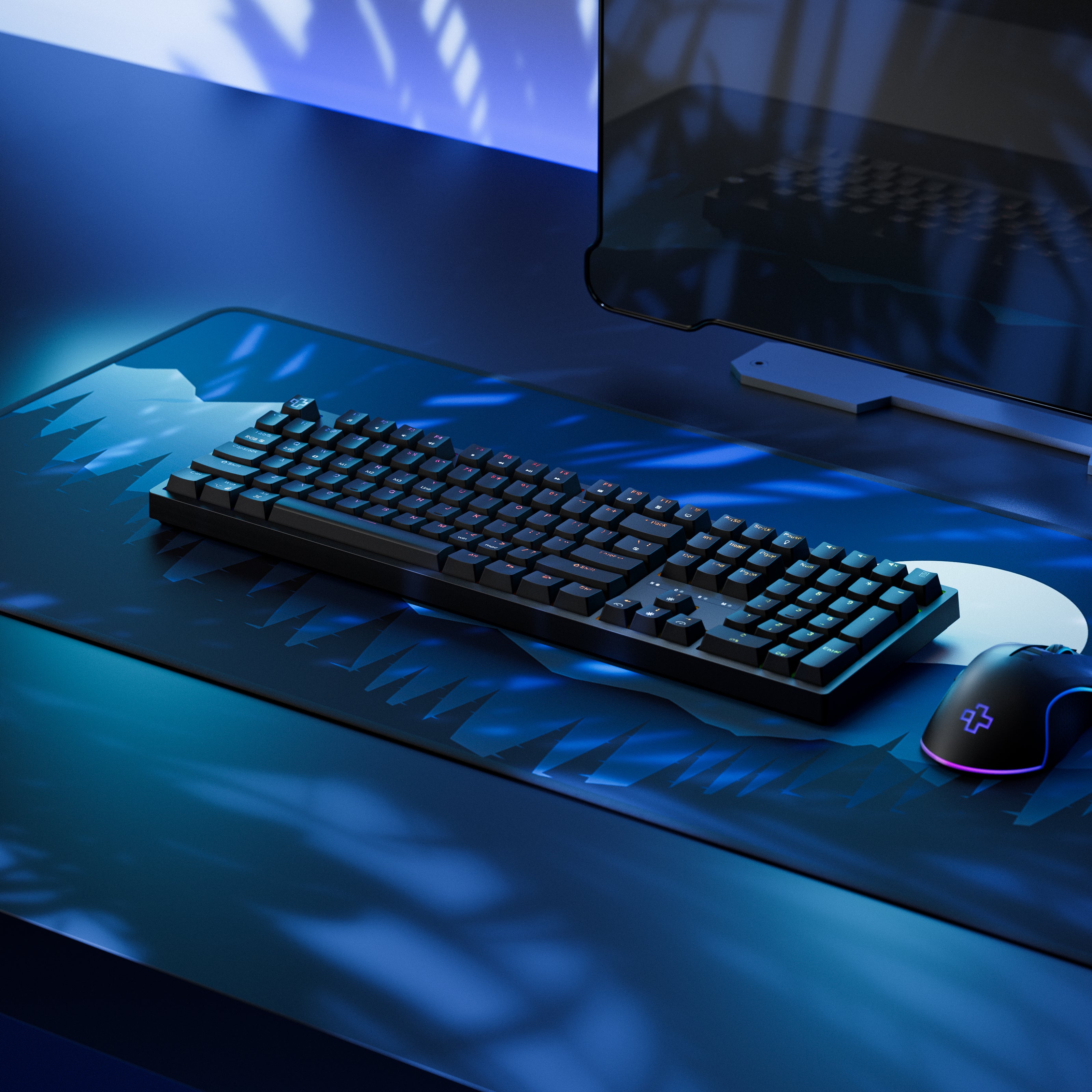 QwertyKey H100 Neagra Bluetooth Wireless Hotswap RGB Tastatura Mecanica Gaming