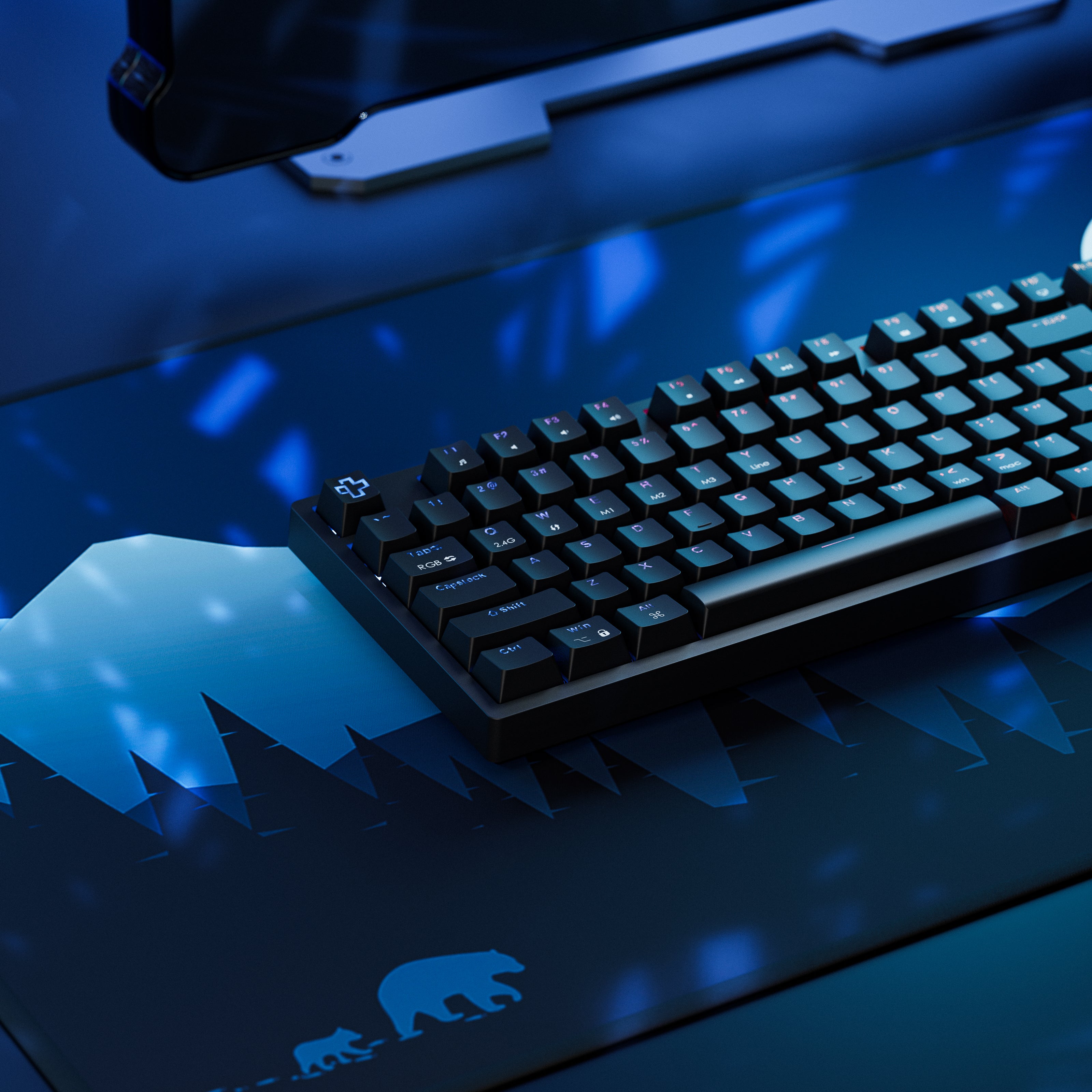 QwertyKey H100 Neagra Bluetooth Wireless Hotswap RGB Tastatura Mecanica Gaming