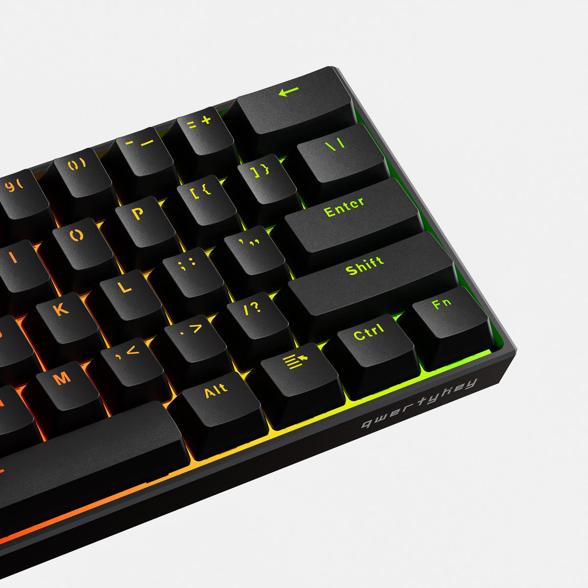 QwertyKey H61 Pro V2 Neagră – Tastatură Mecanică Gaming, Hotswap, Full RGB
