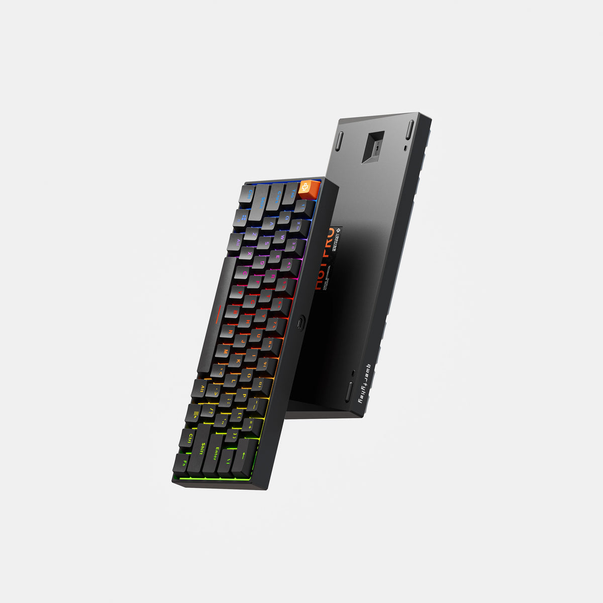 QwertyKey H61 Pro V2 Neagră – Tastatură Mecanică Gaming, Hotswap, Full RGB