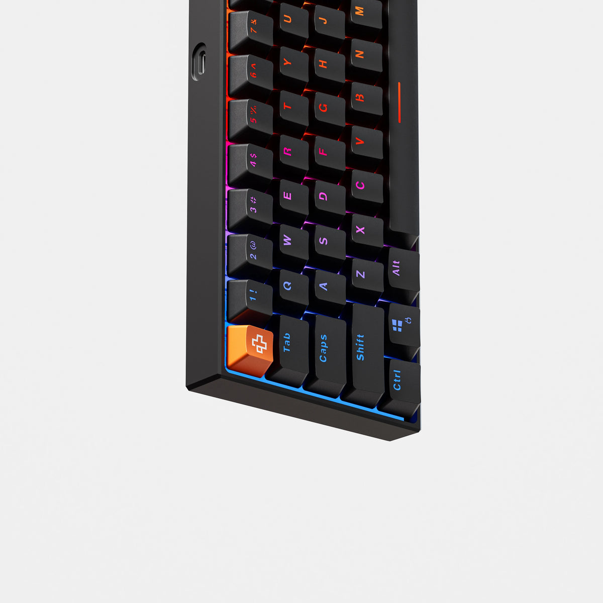 QwertyKey H61 Pro V2 Neagră – Tastatură Mecanică Gaming, Hotswap, Full RGB