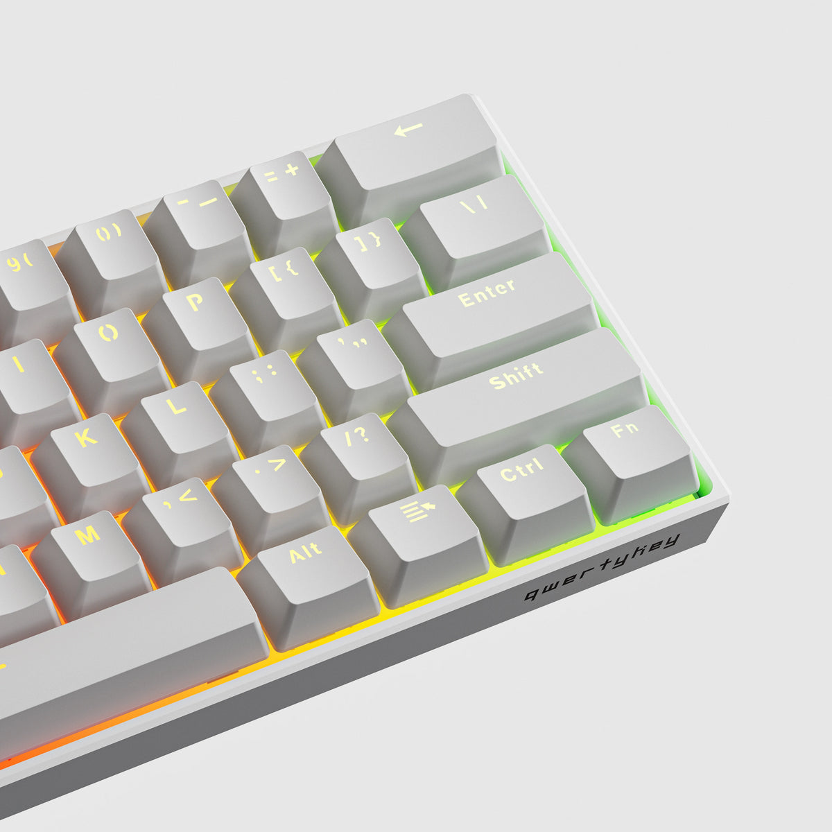 QwertyKey H61 Pro V2 Albă – Tastatură Mecanică Gaming, Hotswap, Full RGB