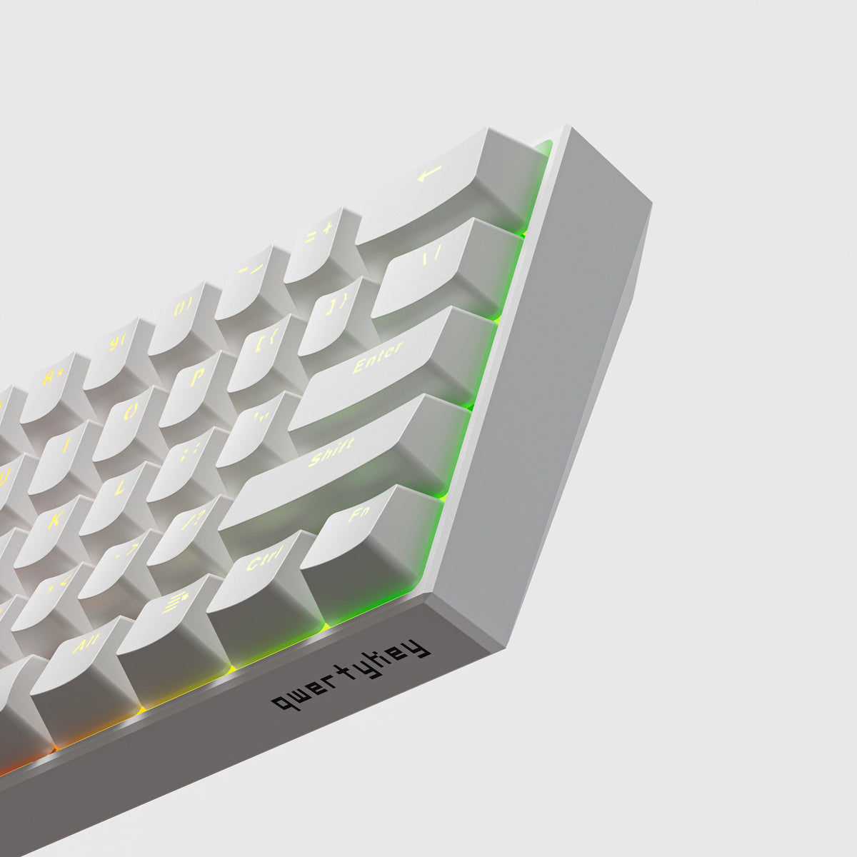 QwertyKey H61 Pro V2 Albă – Tastatură Mecanică Gaming, Hotswap, Full RGB