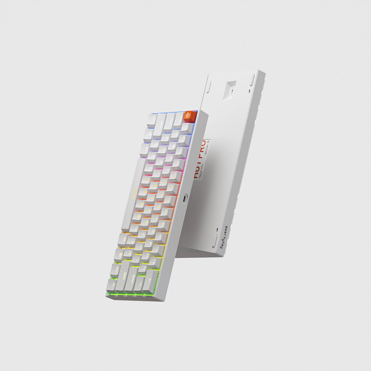 QwertyKey H61 Pro V2 Albă – Tastatură Mecanică Gaming, Hotswap, Full RGB