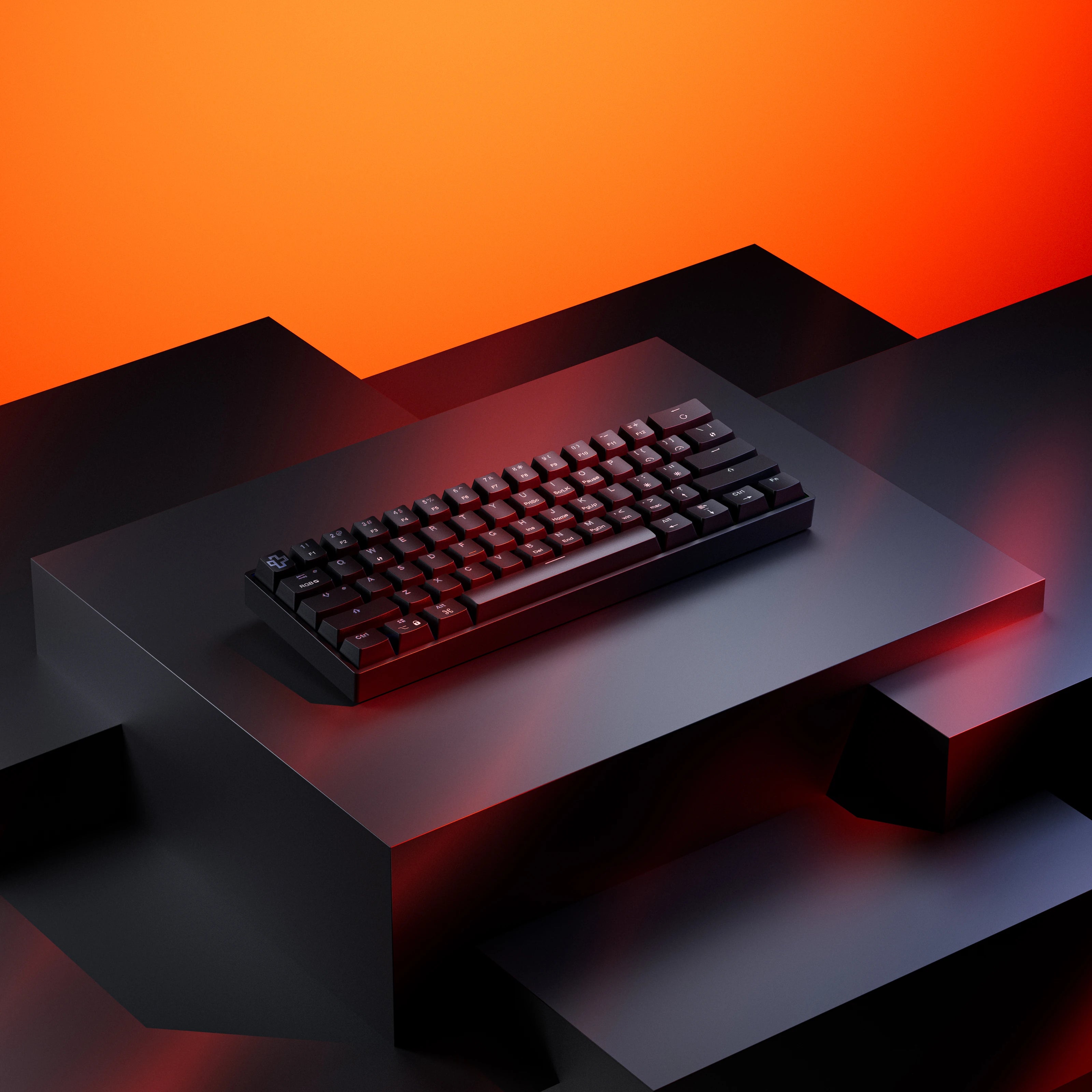 QwertyKey H61 Split Neagra Hotswap RGB Tastatura Mecanica Gaming