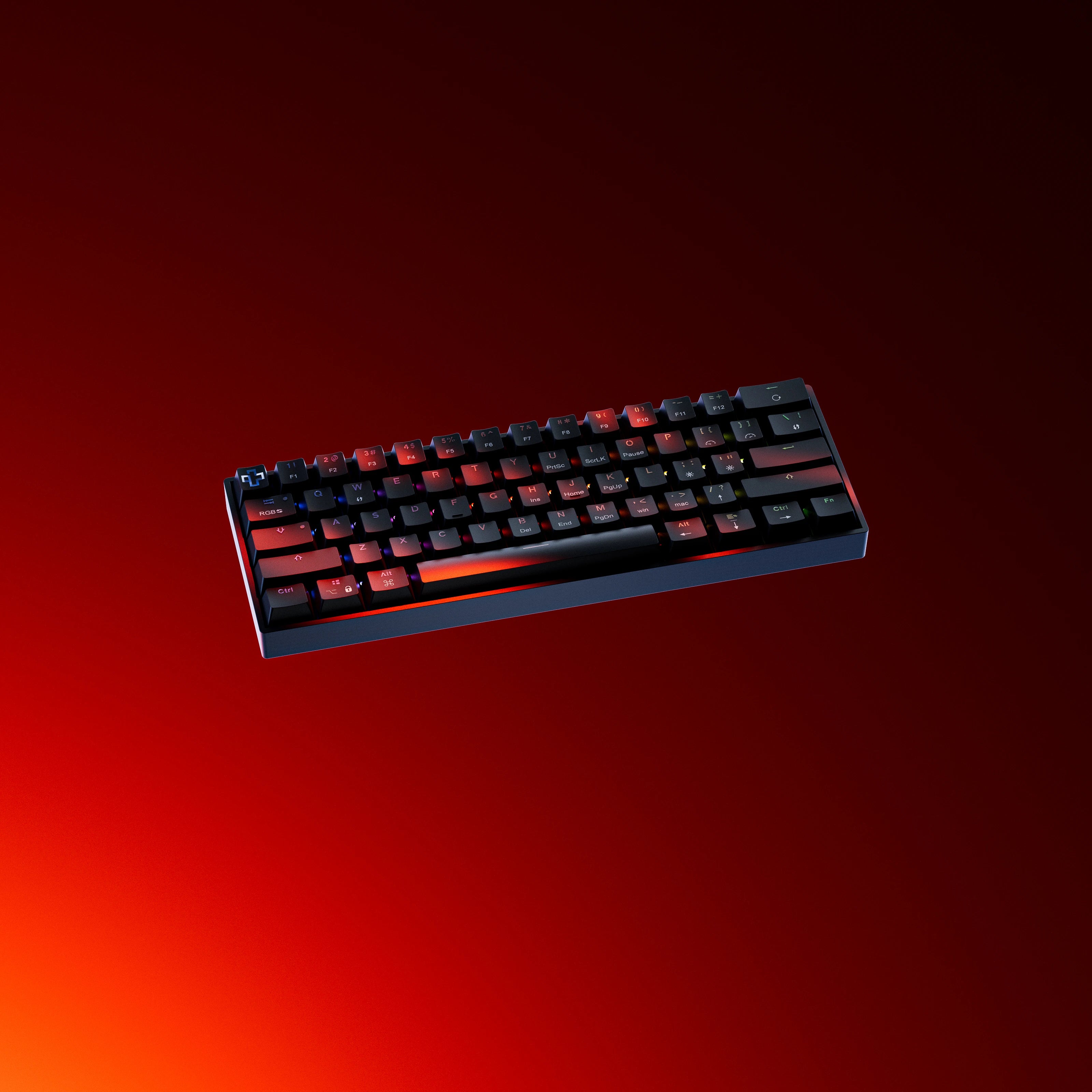 QwertyKey H61 Split Neagra Hotswap RGB Tastatura Mecanica Gaming