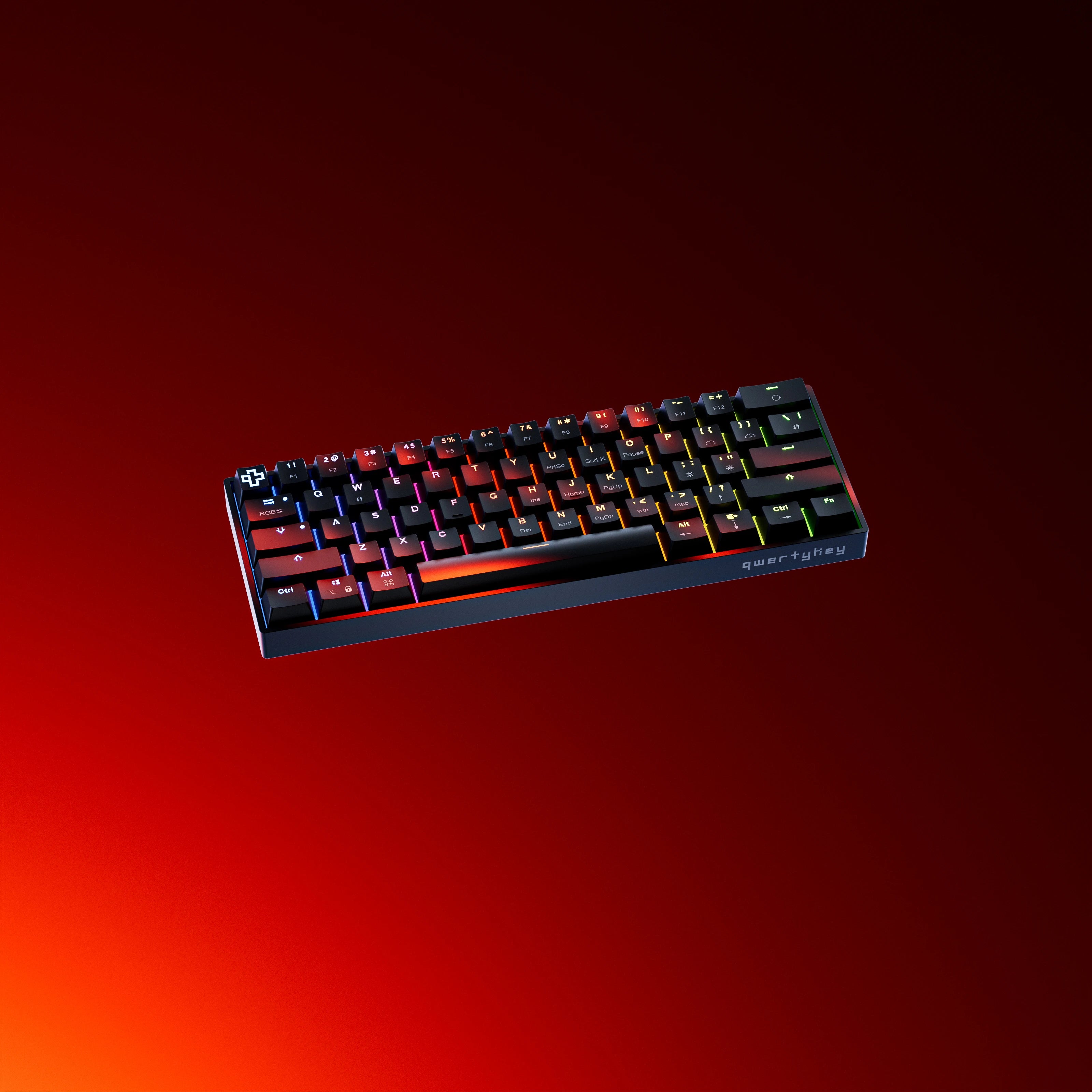 QwertyKey H61 Split Neagra Hotswap RGB Tastatura Mecanica Gaming
