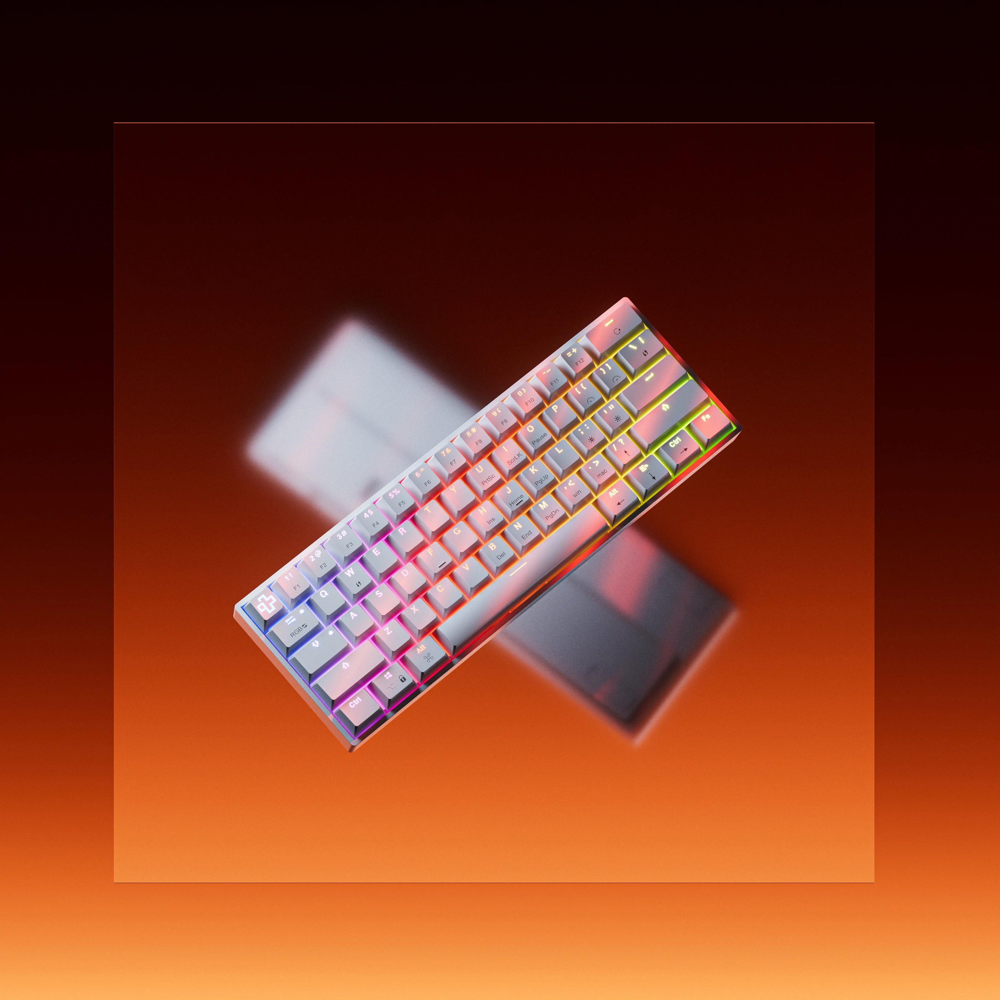 QwertyKey H61 Split Alba Hotswap RGB Tastatura Mecanica Gaming