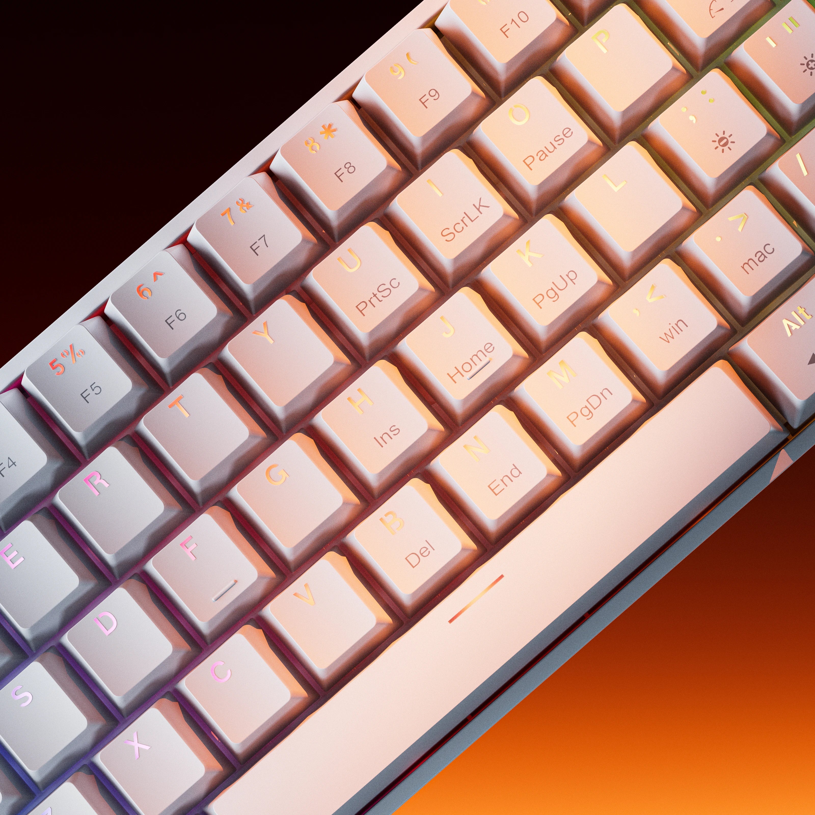 QwertyKey H61 Split Alba Hotswap RGB Tastatura Mecanica Gaming