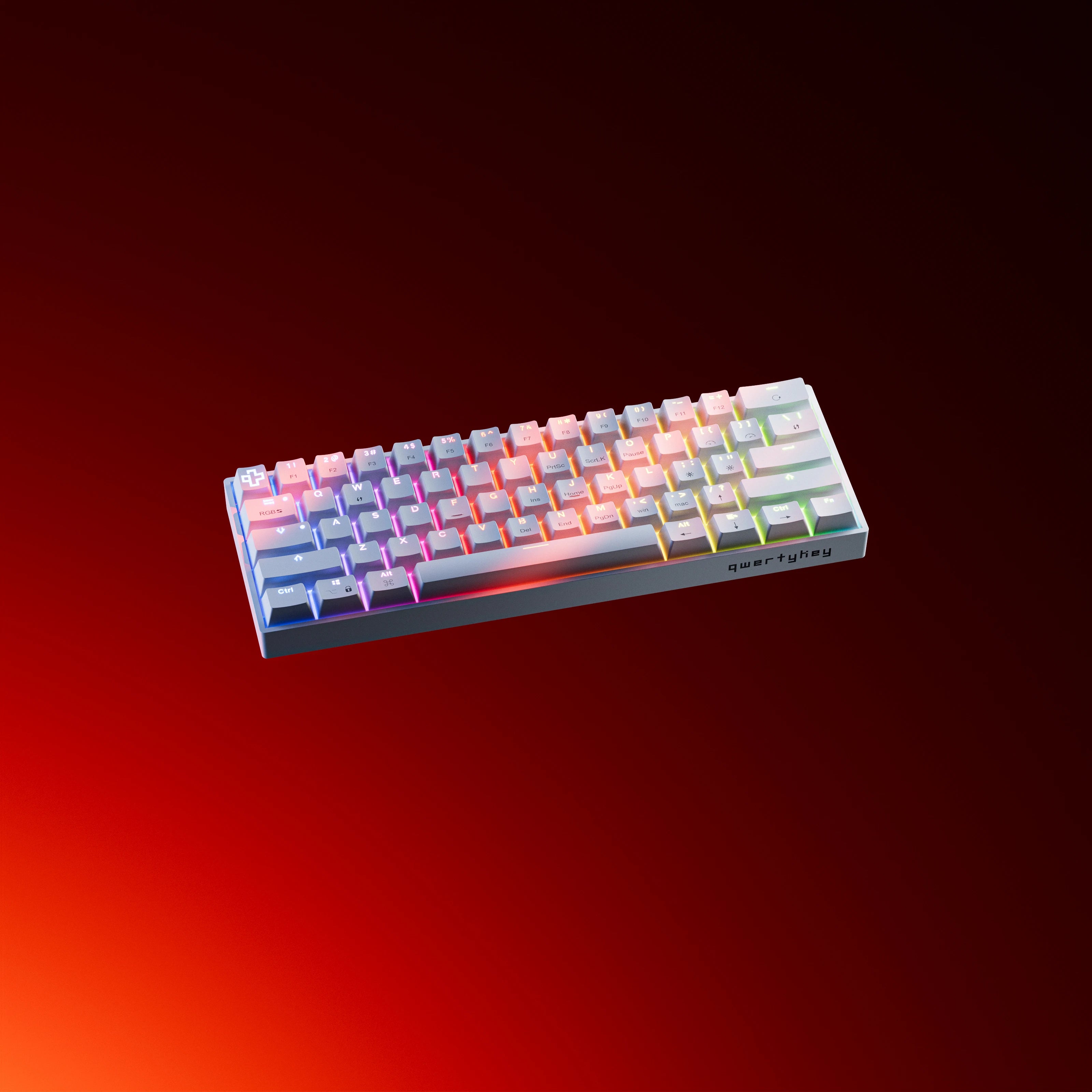 QwertyKey H61 Split Alba Hotswap RGB Tastatura Mecanica Gaming