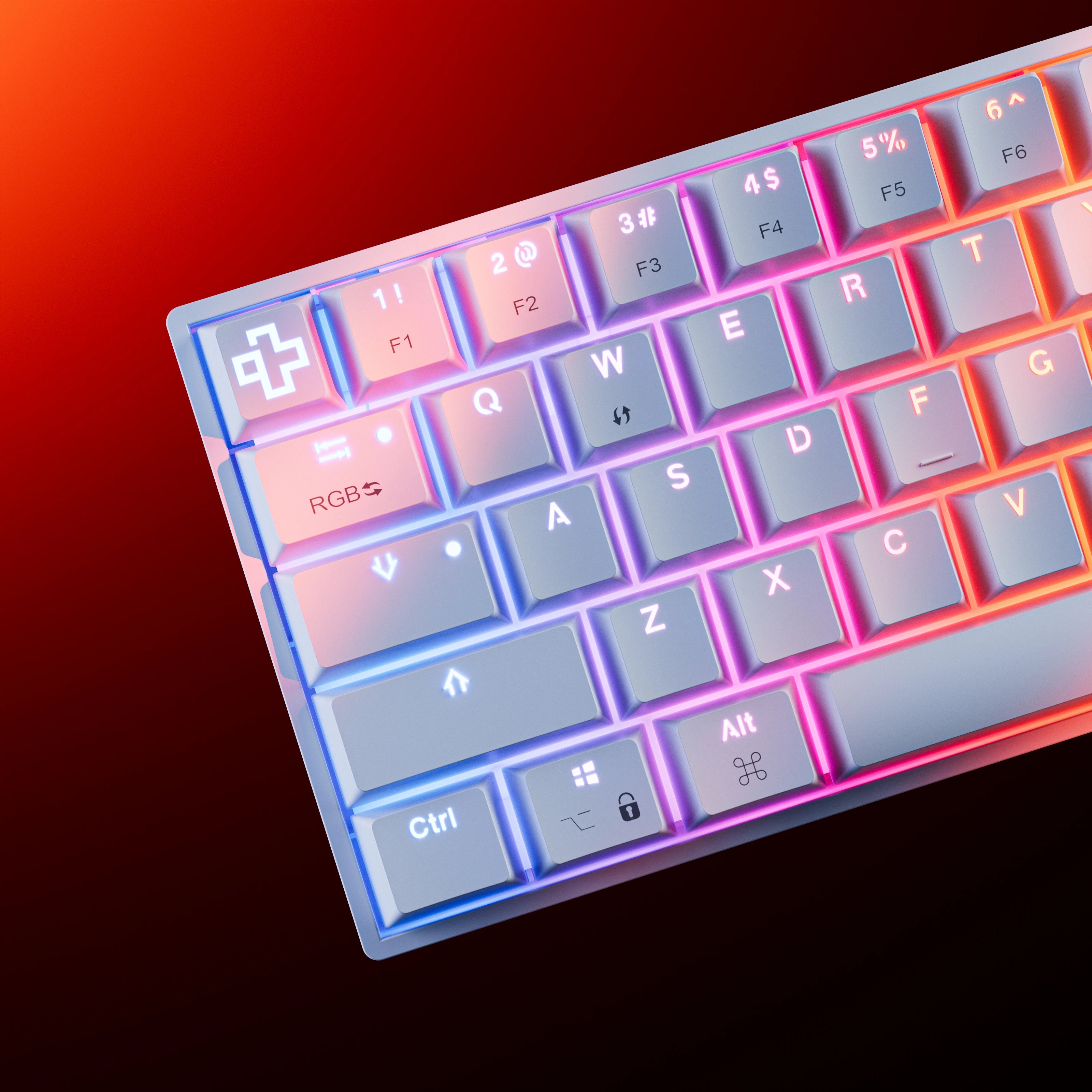 QwertyKey H61 Split Alba Hotswap RGB Tastatura Mecanica Gaming