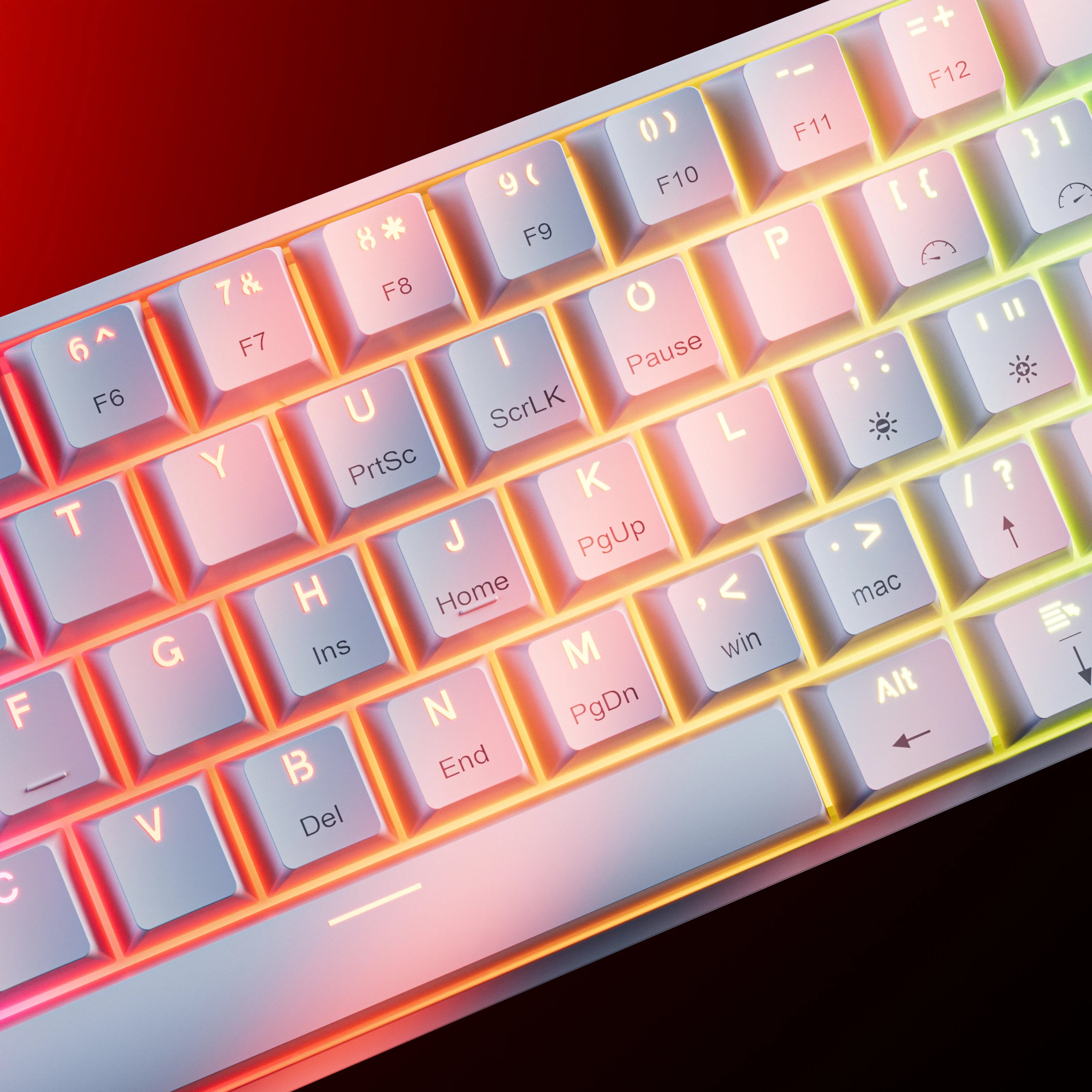 QwertyKey H61 Split Alba Hotswap RGB Tastatura Mecanica Gaming