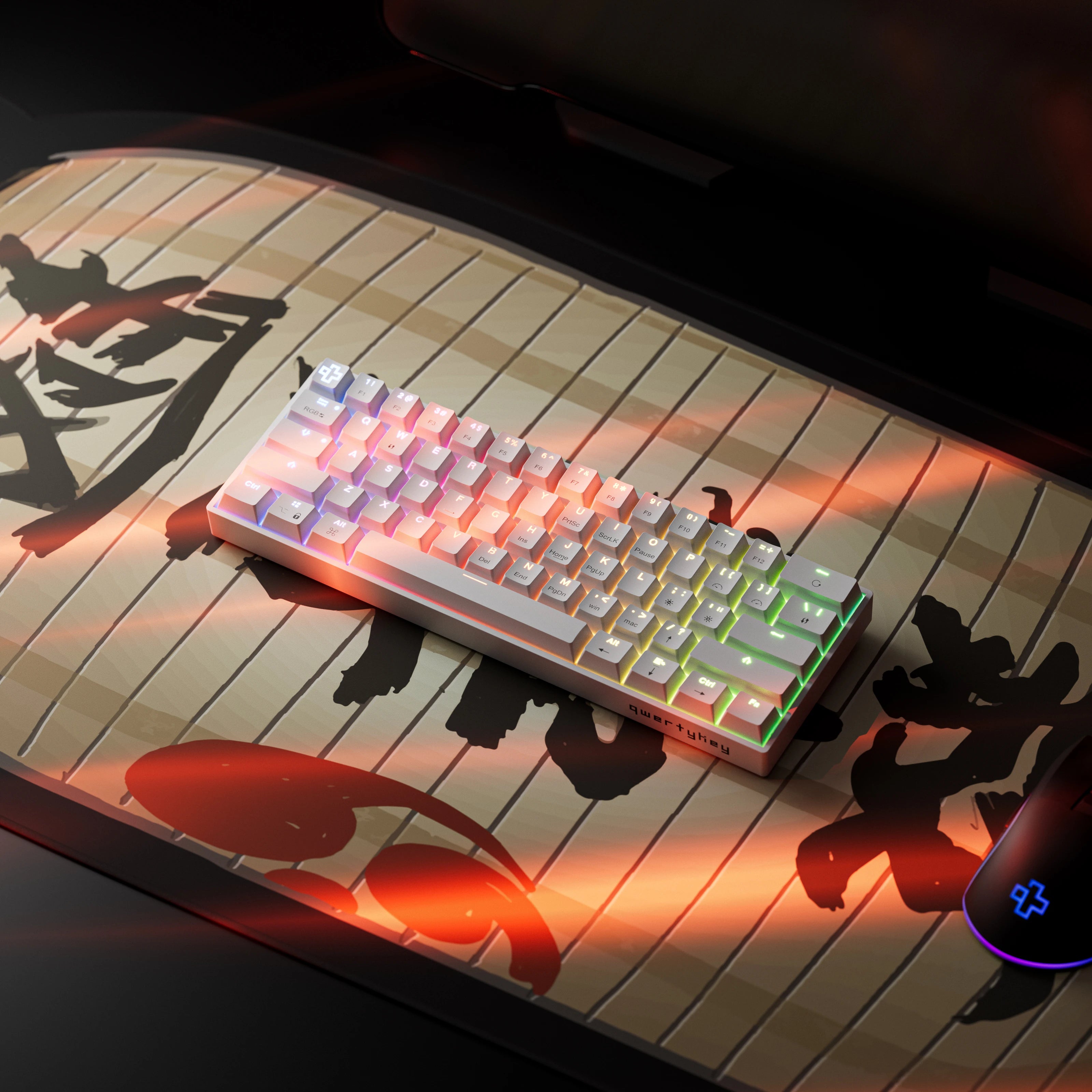 QwertyKey H61 Split Alba Hotswap RGB Tastatura Mecanica Gaming