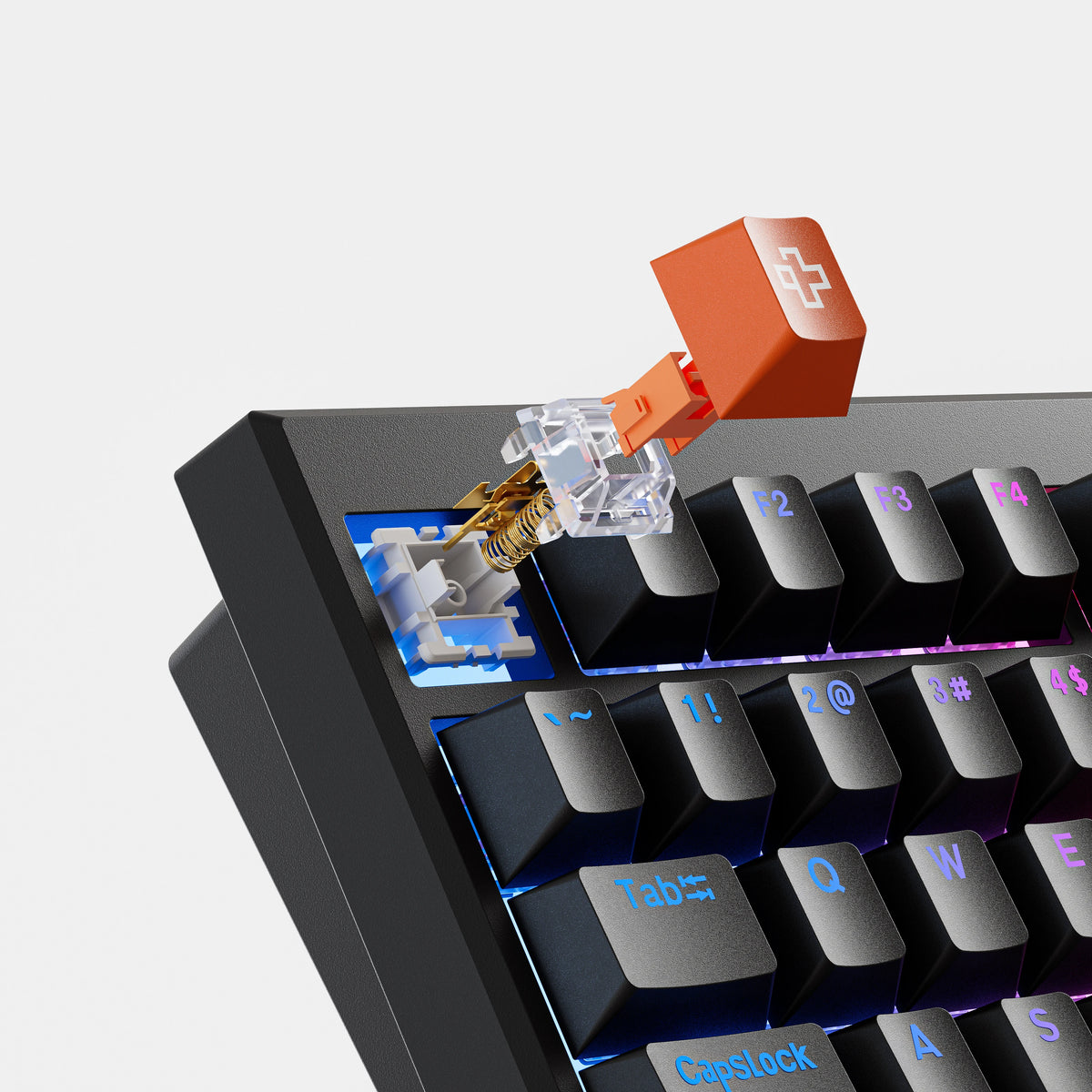 QwertyKey H87 Pro V2 Neagră – Tastatură Mecanică Gaming Wireless, Hotswap, Gasket, Full RGB