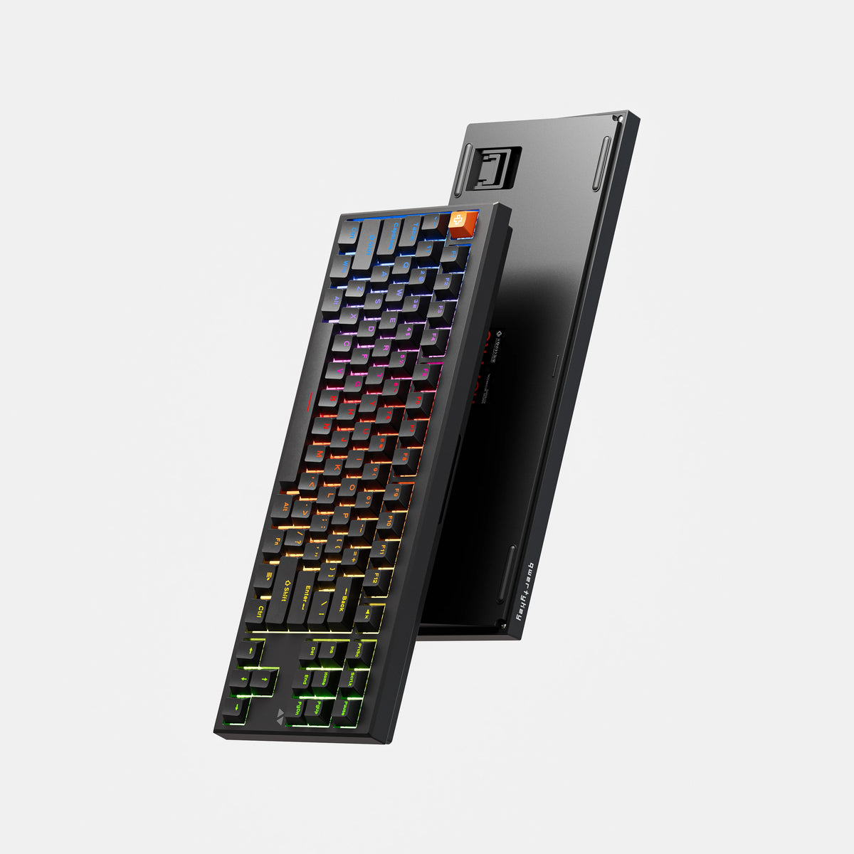 QwertyKey H87 Pro V2 Neagră – Tastatură Mecanică Gaming Wireless, Hotswap, Gasket, Full RGB